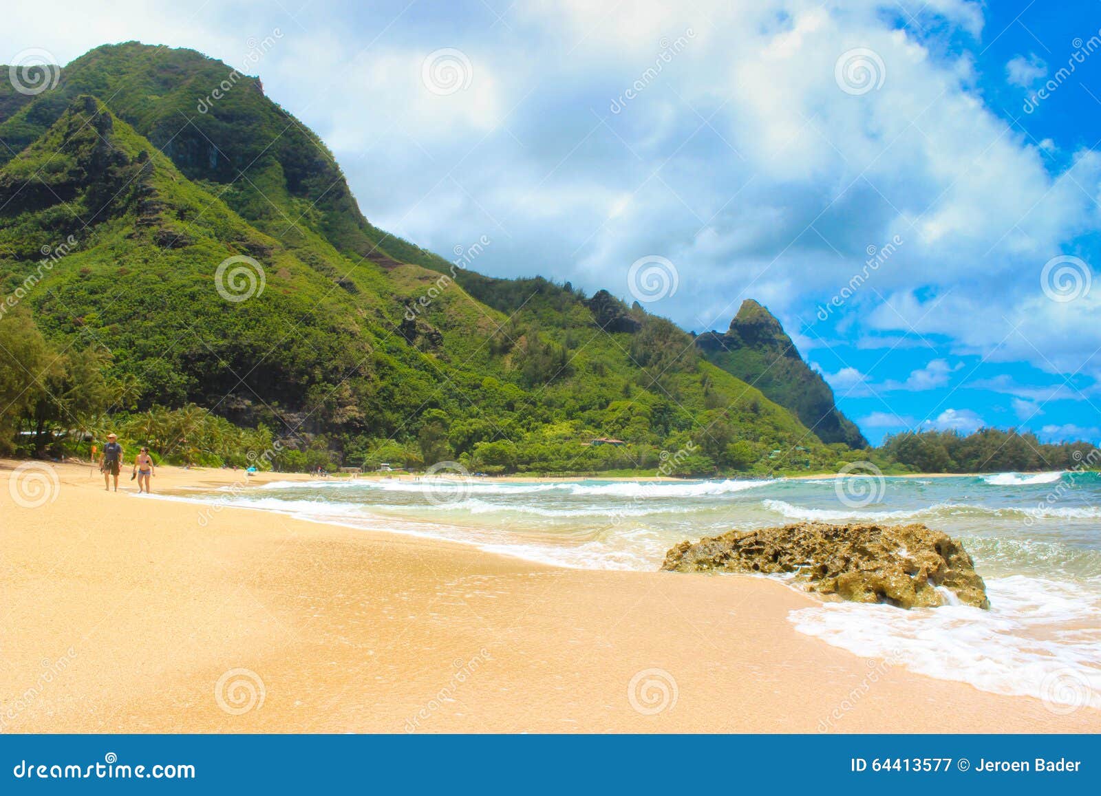 Tunnels Beach, Kauai Island Hawaii Stock Image Image of beach, green