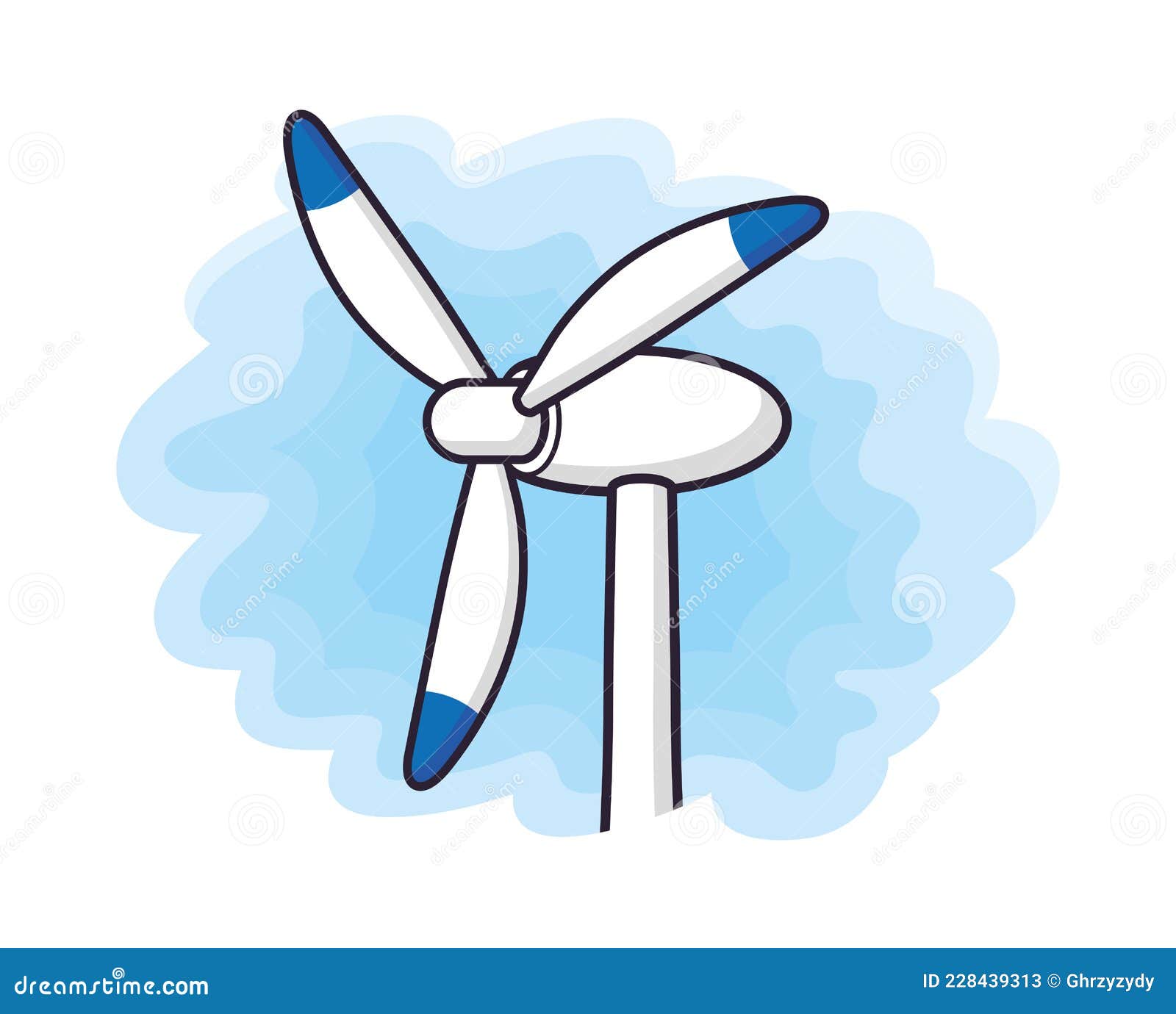 Turbina Eólica En Icono De Dibujos Animados Ilustración del Vector -  Ilustración de azul, potencia: 228439313