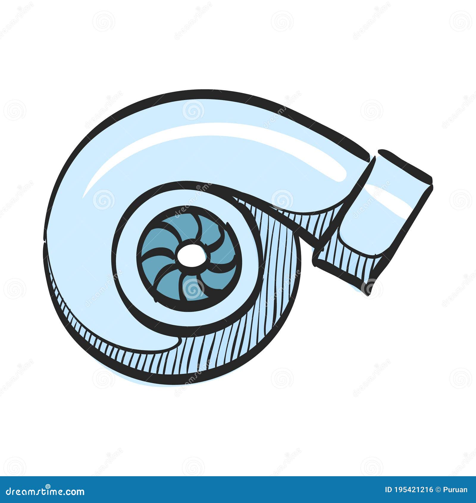 Turbo Charger Icon in Color Drawing Stock Vector - Illustration of detail,  color: 195421216