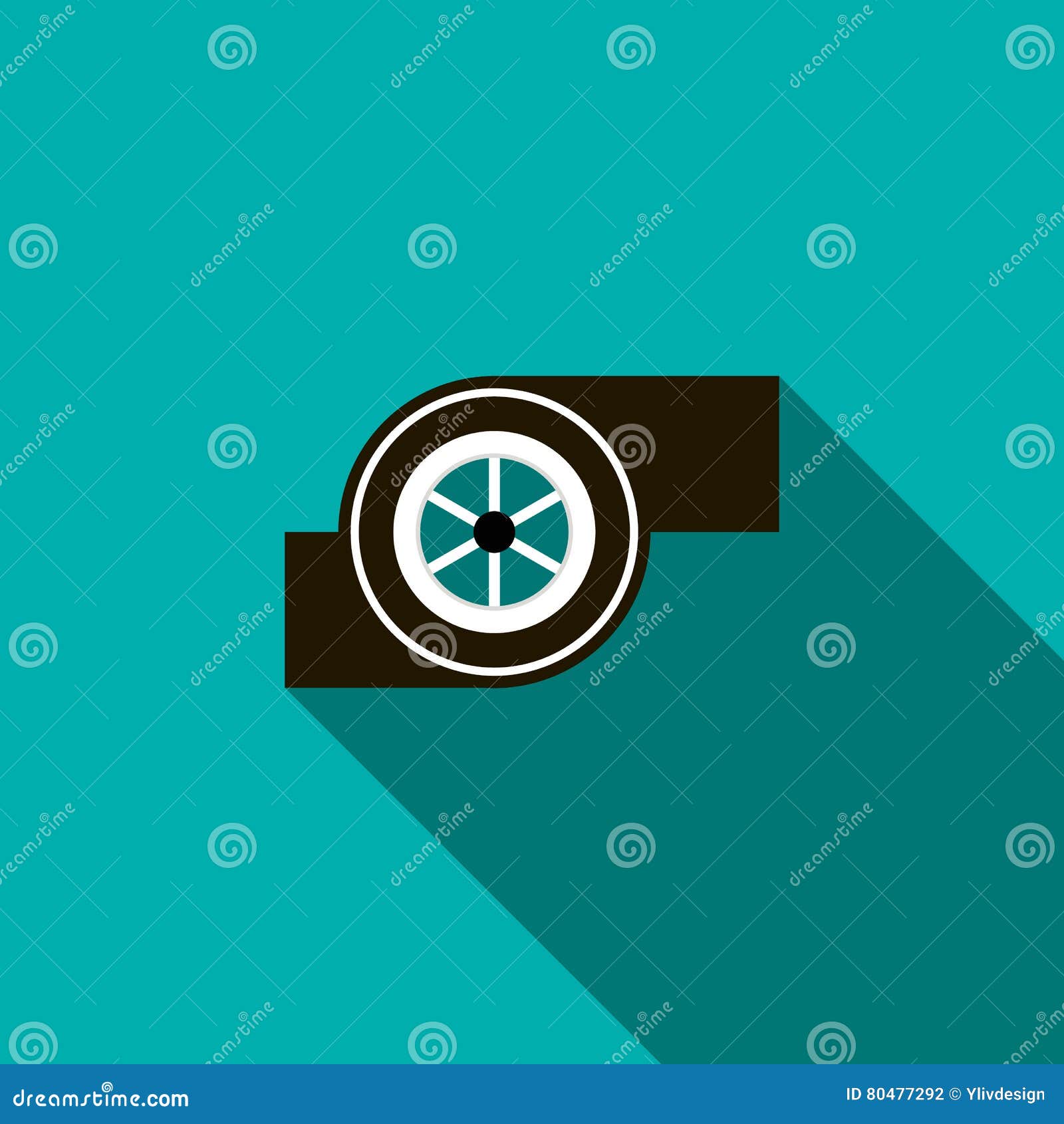 Turbocharger Icon in Flat Style Stock Vector Illustration of motor