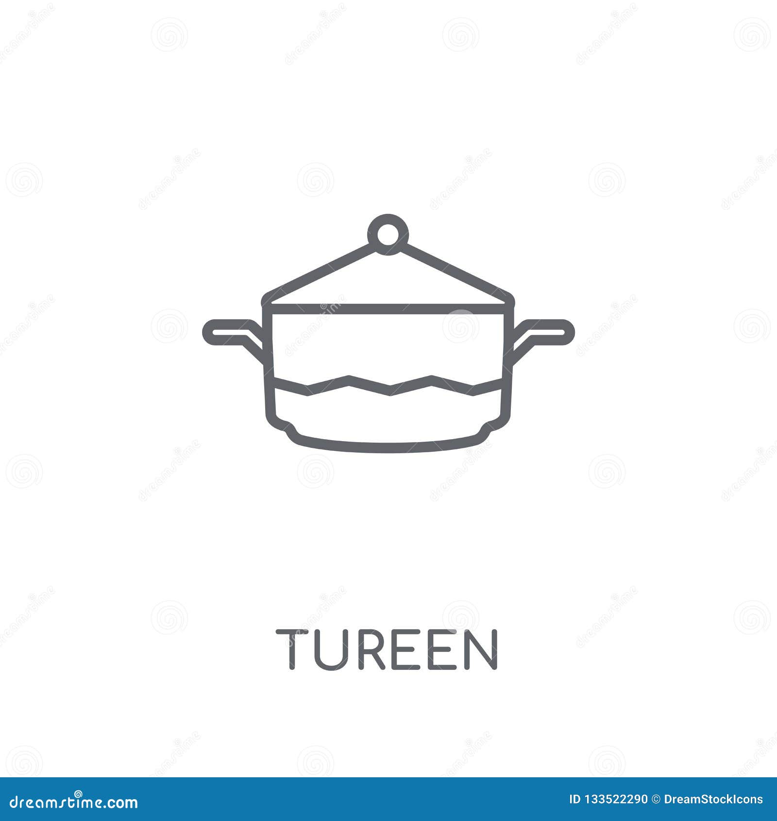 Tureen Linear Icon. Modern Outline Tureen Logo Concept on White Stock