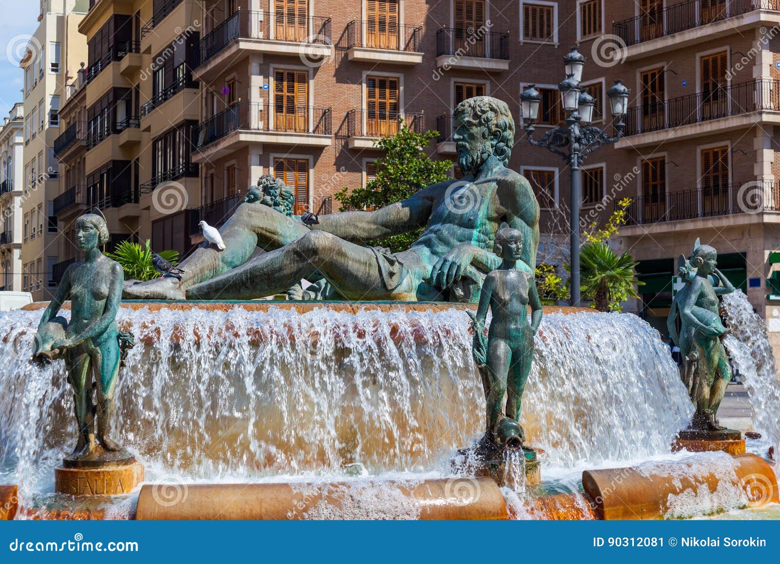 turia fountain in valencia spain