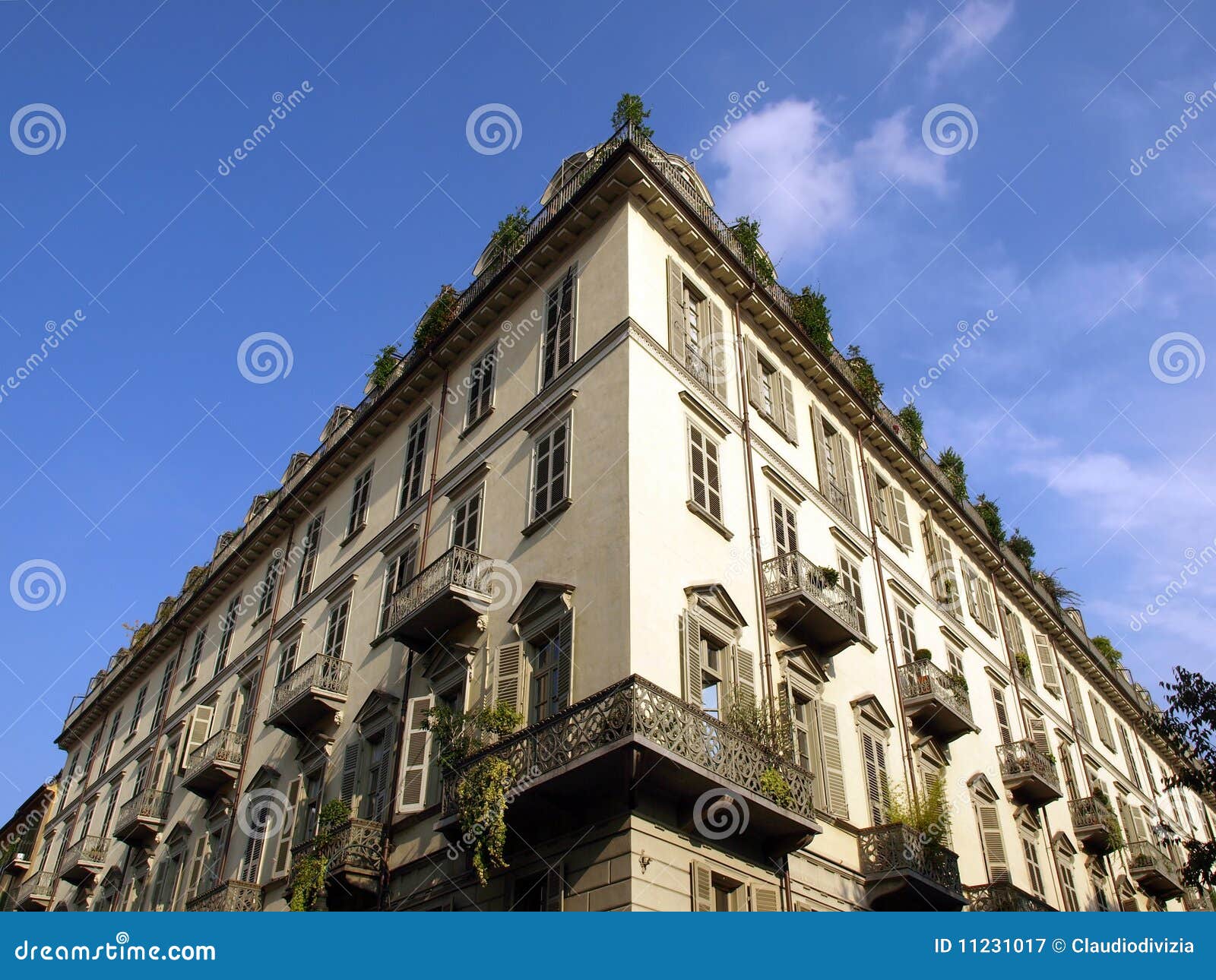 Turin stock image. Image of yellow, dwelling, blue, building 11231017