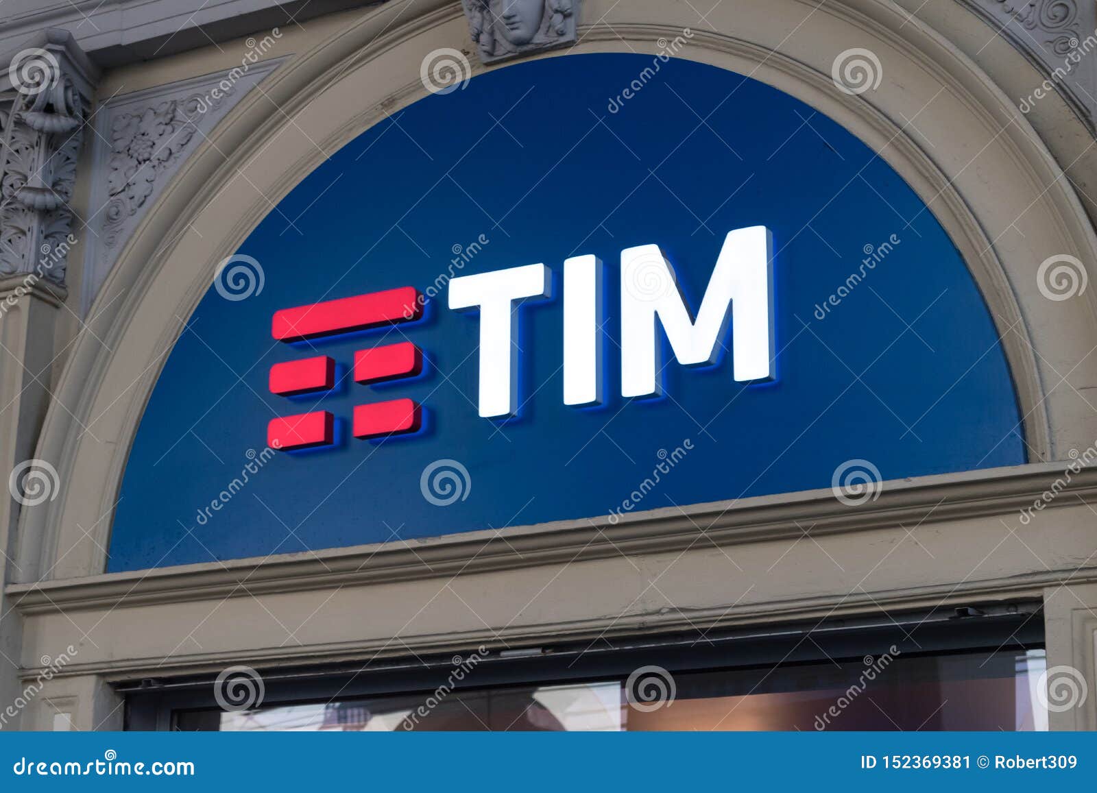 Logo and sign of TIM S.P.a editorial photo. Image of data - 152369381