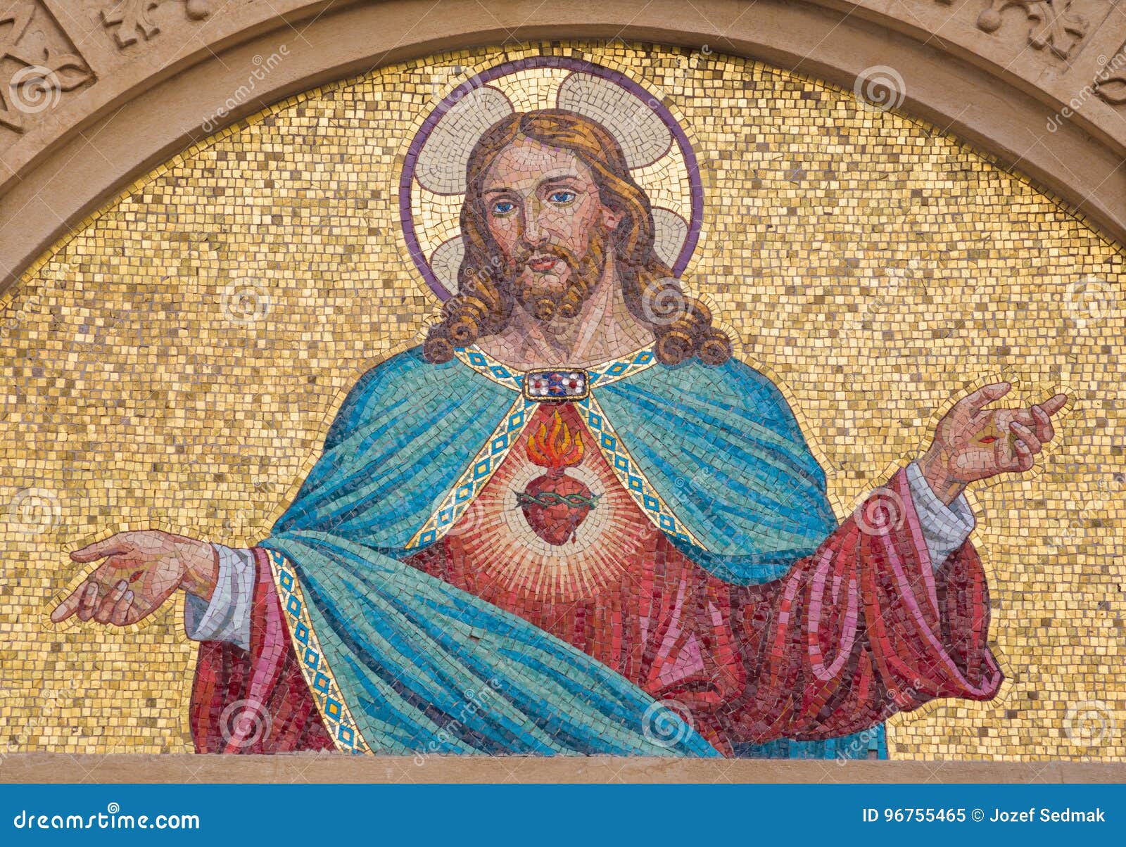 Chiesa Sacro Cuore Di Gesù Torino TURIN, ITALY - MARCH 15, 2017: the Mosaic of Heart of Jesus on the