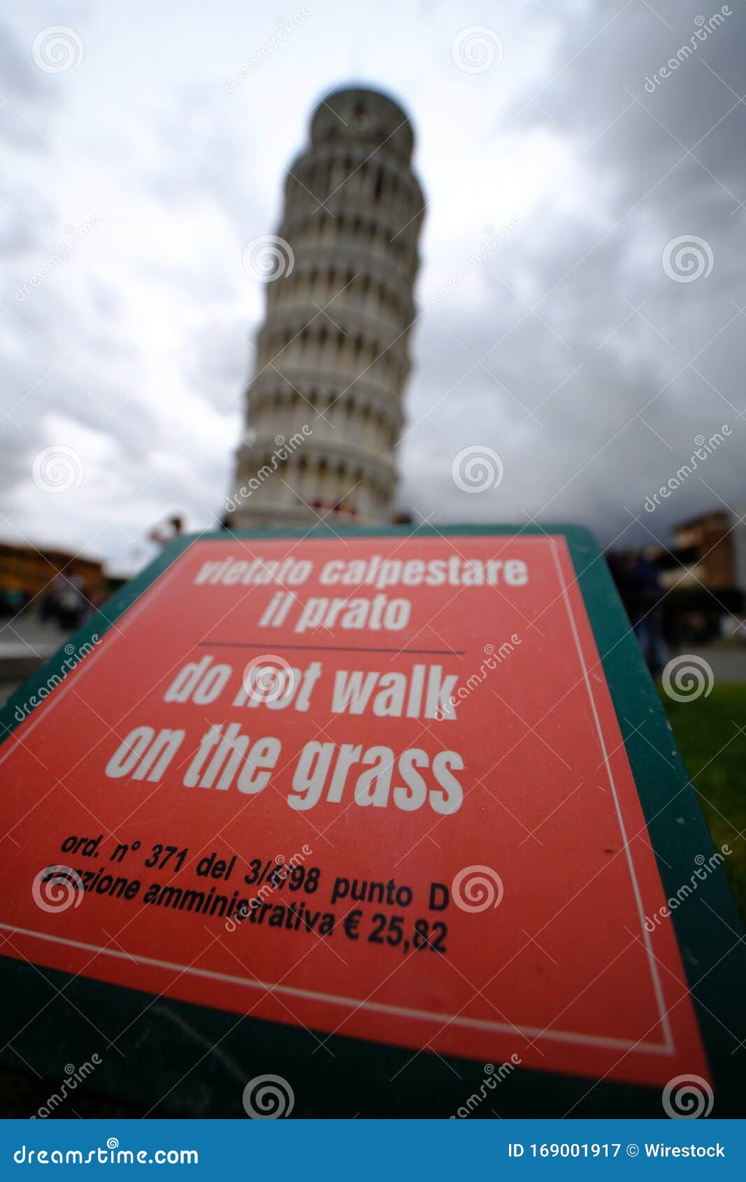 turism in italy, pissa tower signs and posts