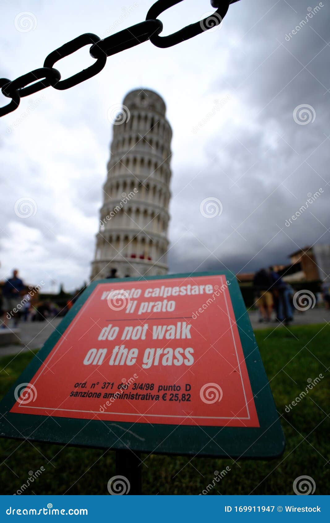 turism in italy, pissa tower signs and posts