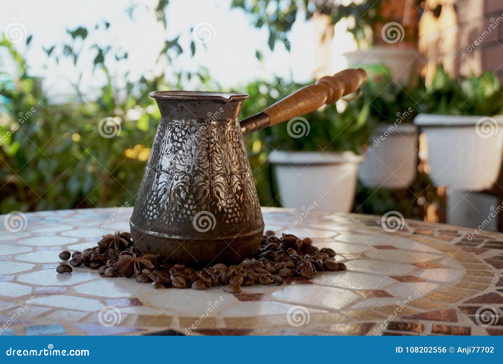 https://thumbs.dreamstime.com/z/turka-coffee-table-background-greenery-108202556.jpg