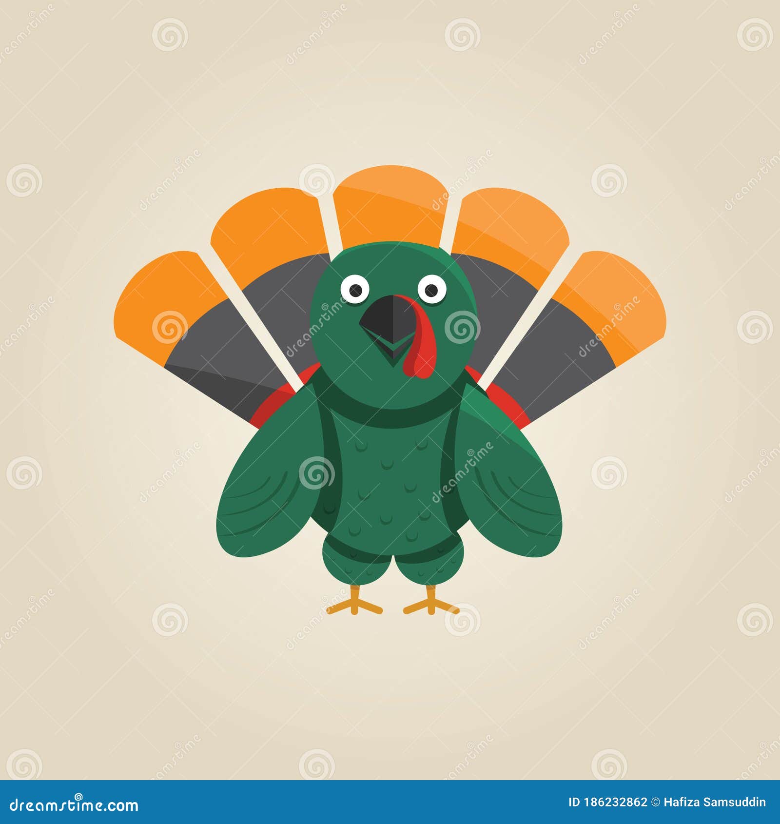 Turkey Bird. Vector Illustration Decorative Design Stock Vector