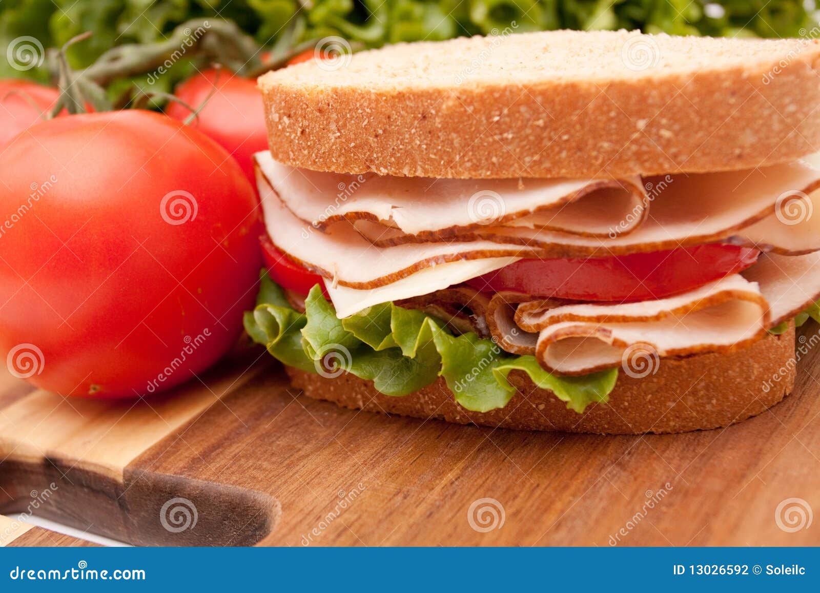 Turkey breast sandwich stock photo. Image of delicious 13026592