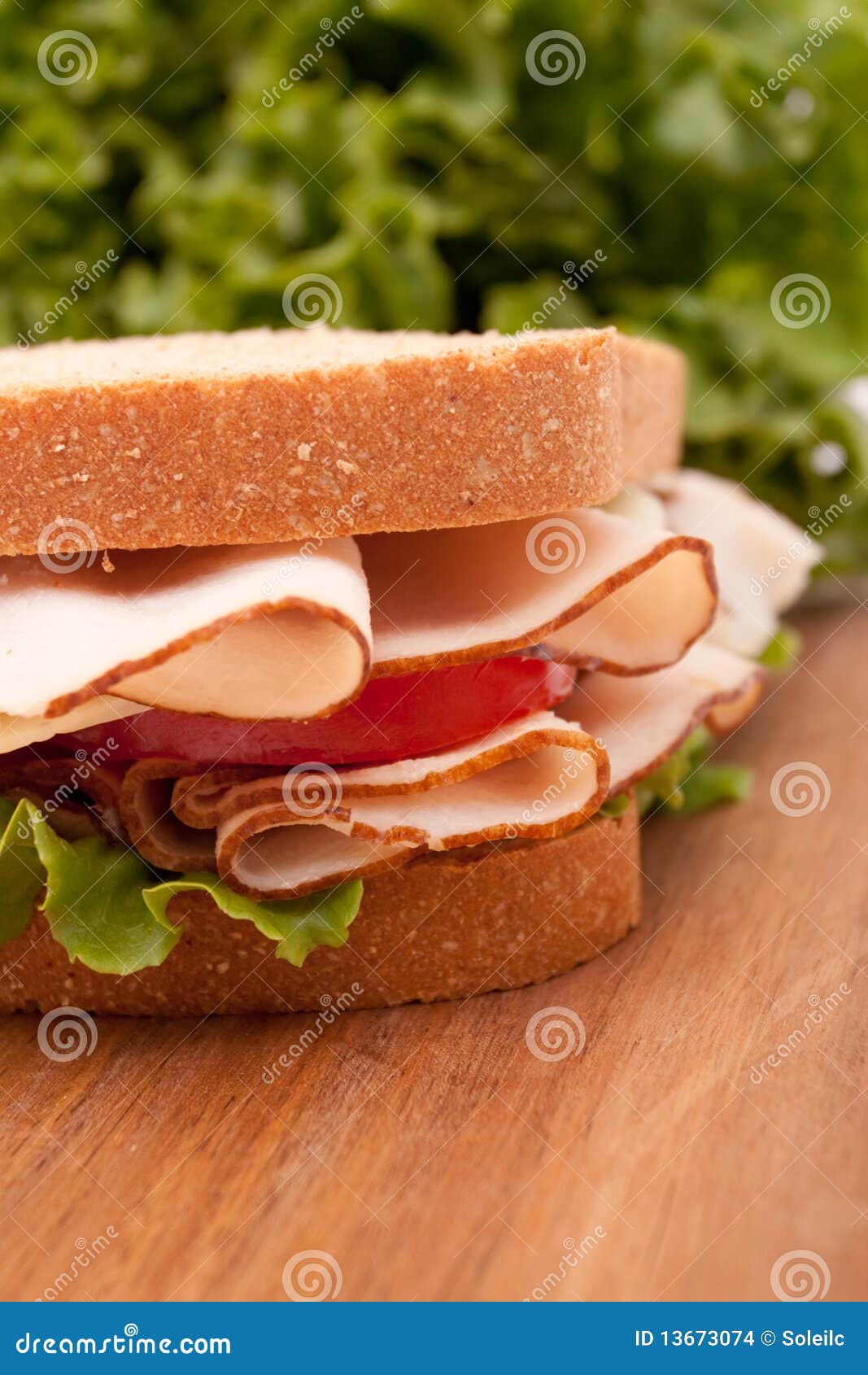 Turkey breast sandwich stock photo. Image of healthy 13673074