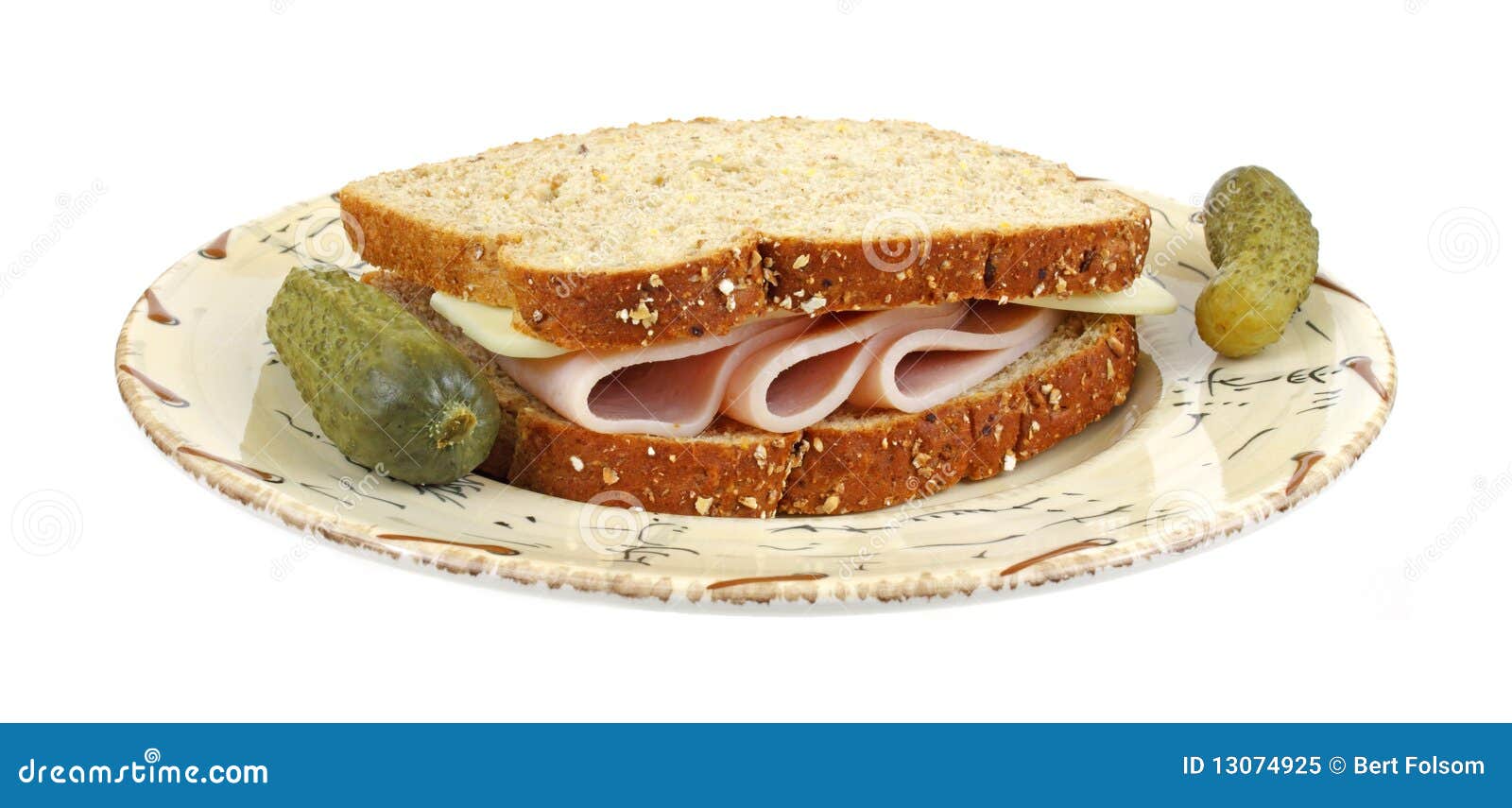 Turkey and cheese sandwich stock image. Image of sliced 13074925