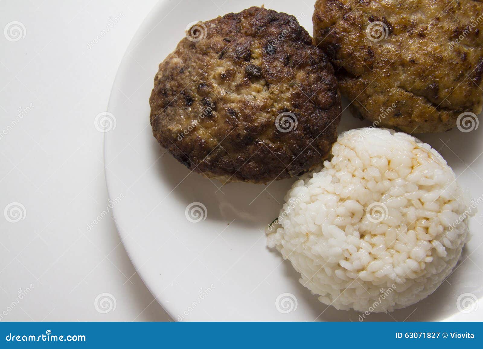 Turkey cutlets with rice stock image. Image of ingredient 63071827