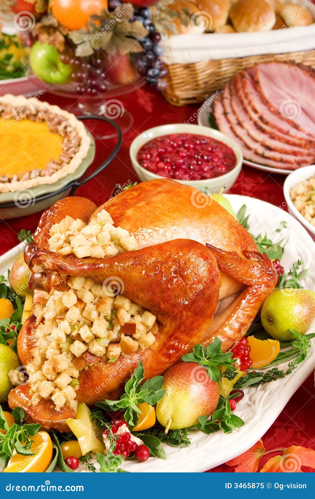 Turkey dinner stock image. Image of rolls, roast, chutney - 3465875