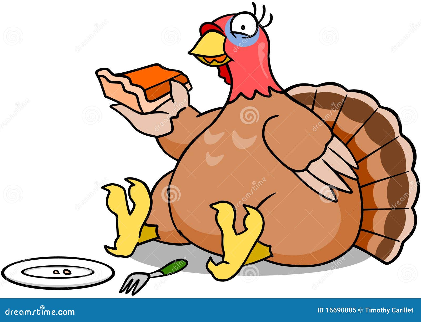 turkey eating pie clipart border