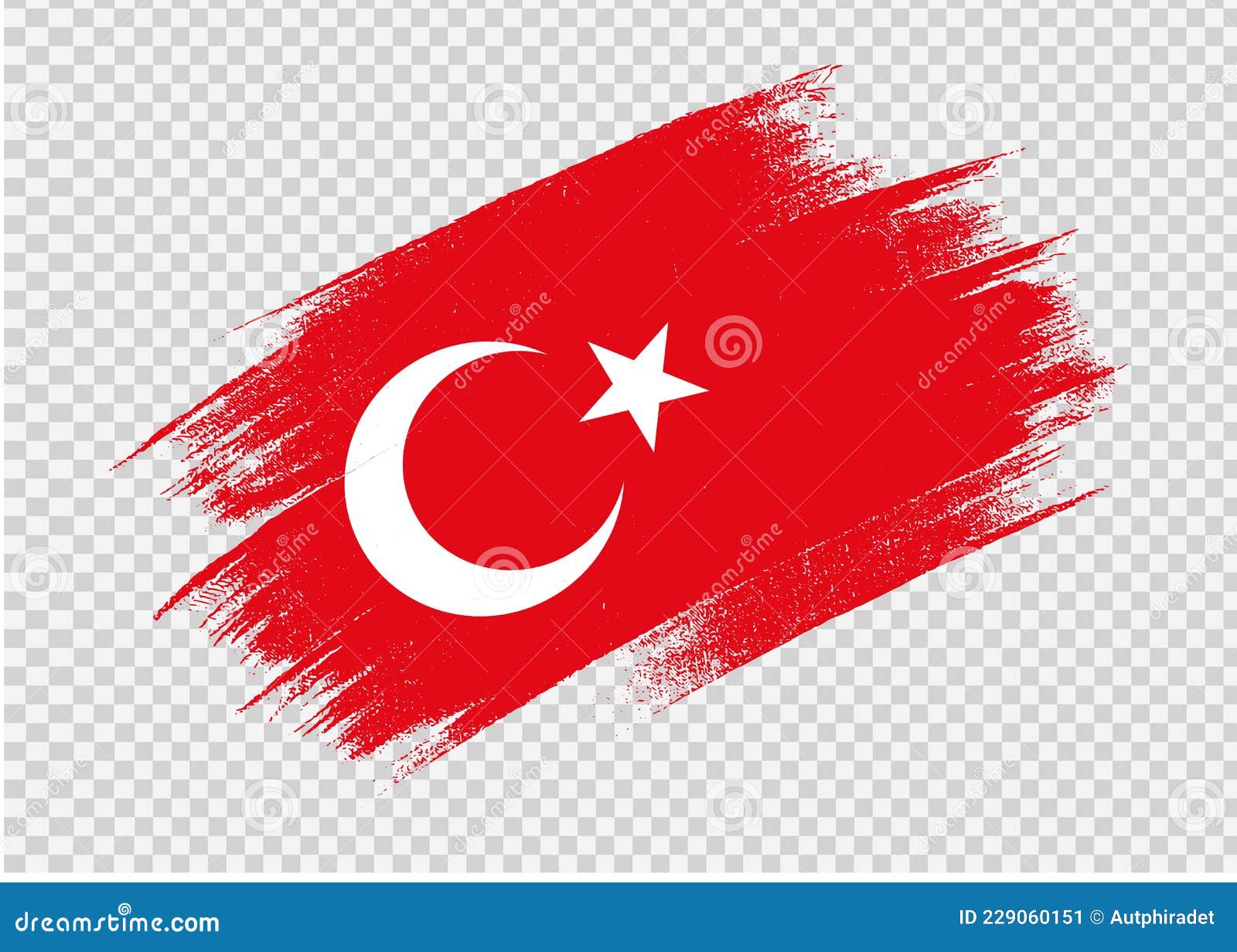 Turkey Flag with Brush Paint Textured Isolated on Png or Transparent  Background,Symbol of Turkey,template for Banner,promote, Stock Vector -  Illustration of effect, stain: 229060151