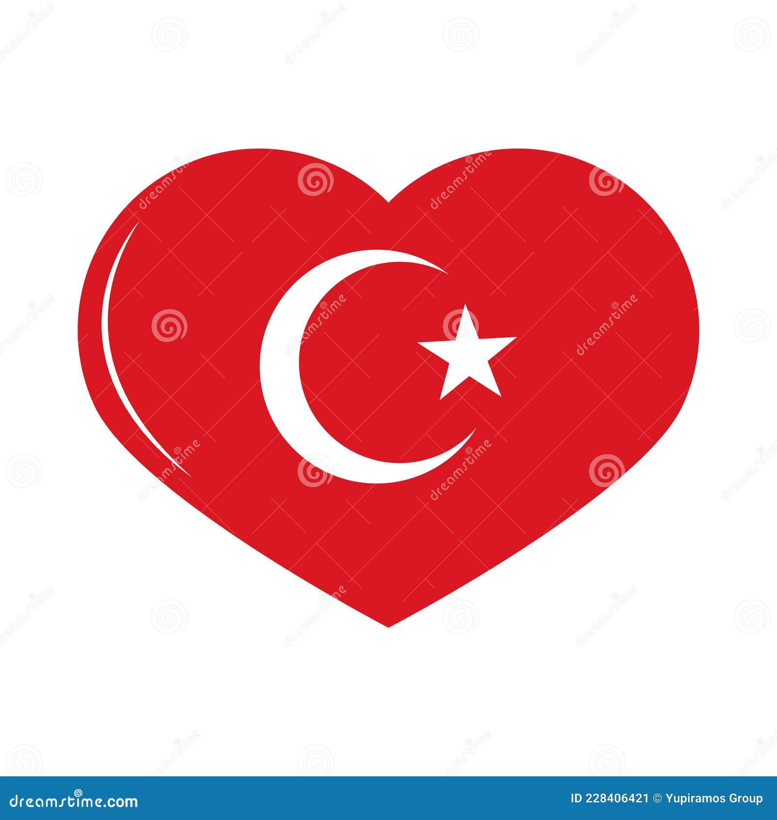 Turkey flag in heart stock vector. Illustration of turkish 228406421