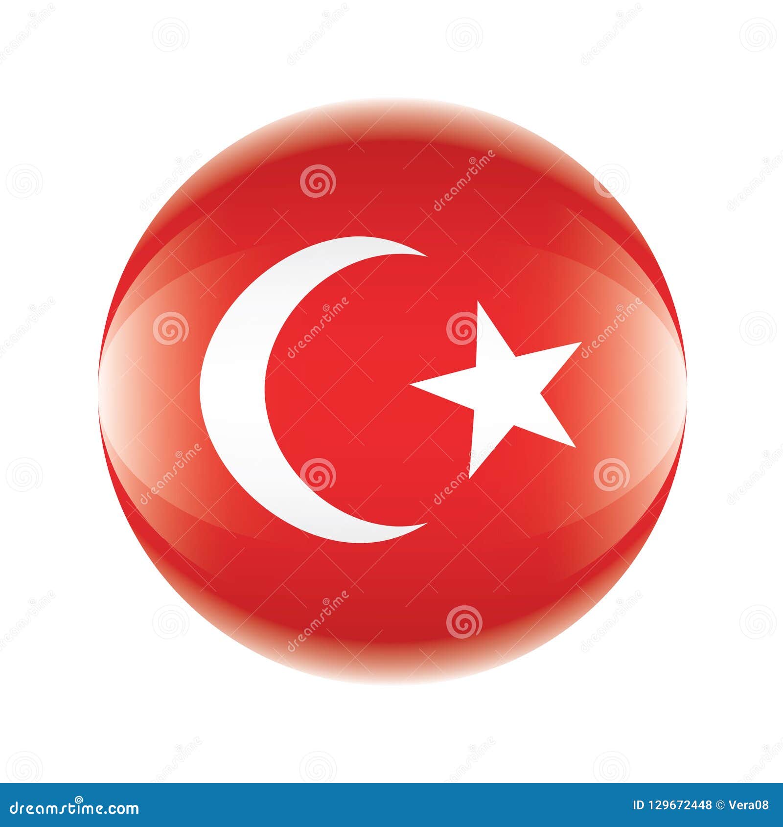Download Turkey Flag Icon In The Form Of A Ball. Vector Eps 10 ...