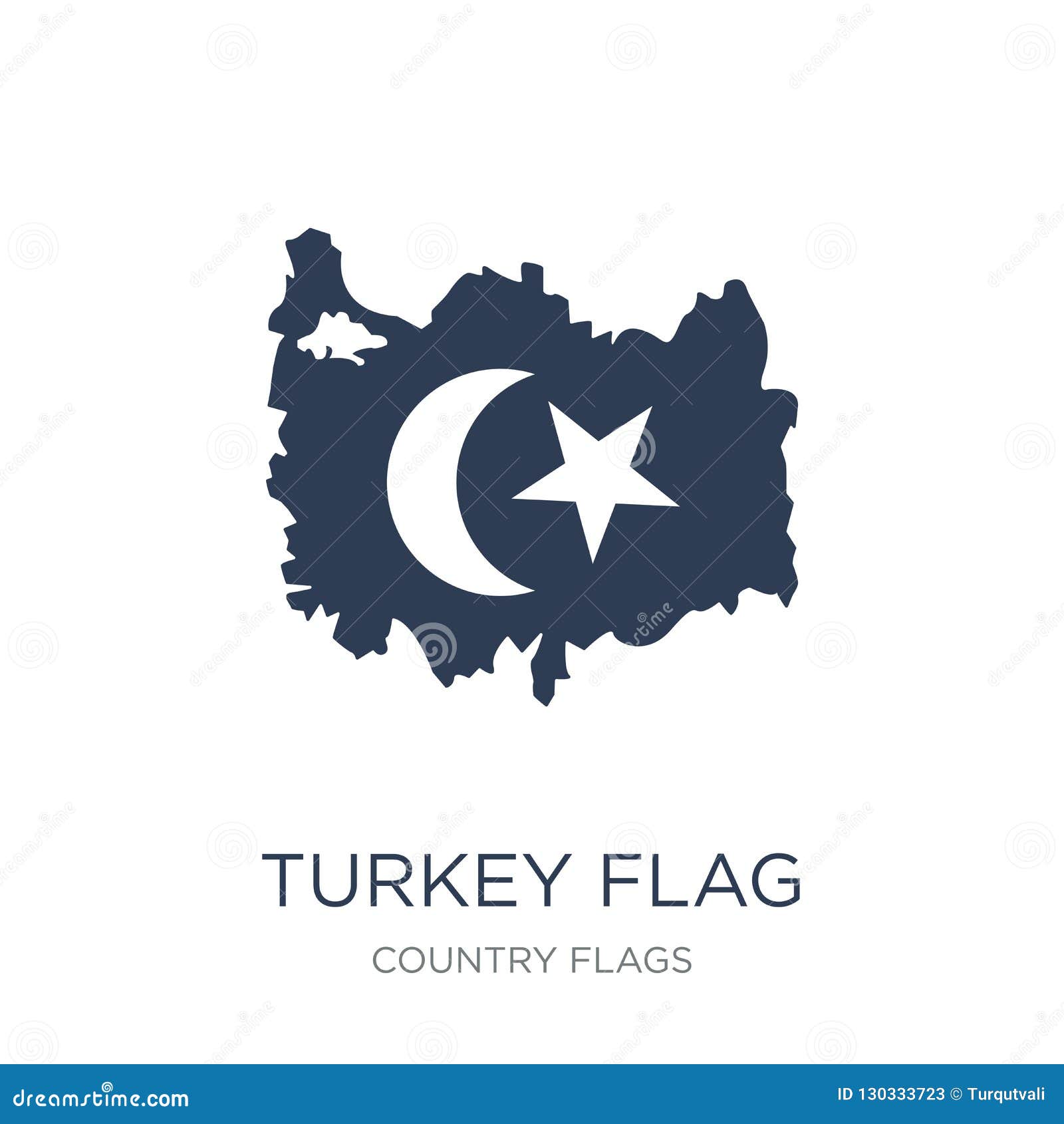 Download Turkey Flag Icon. Trendy Flat Vector Turkey Flag Icon On ...
