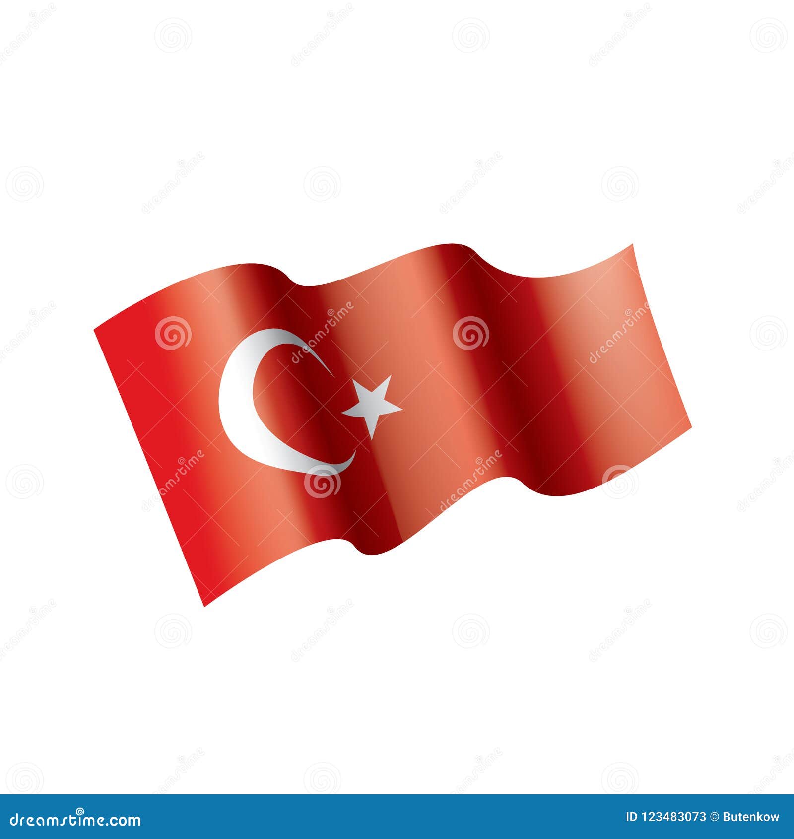 Download Turkey Flag, Vector Illustration On A White Background ...