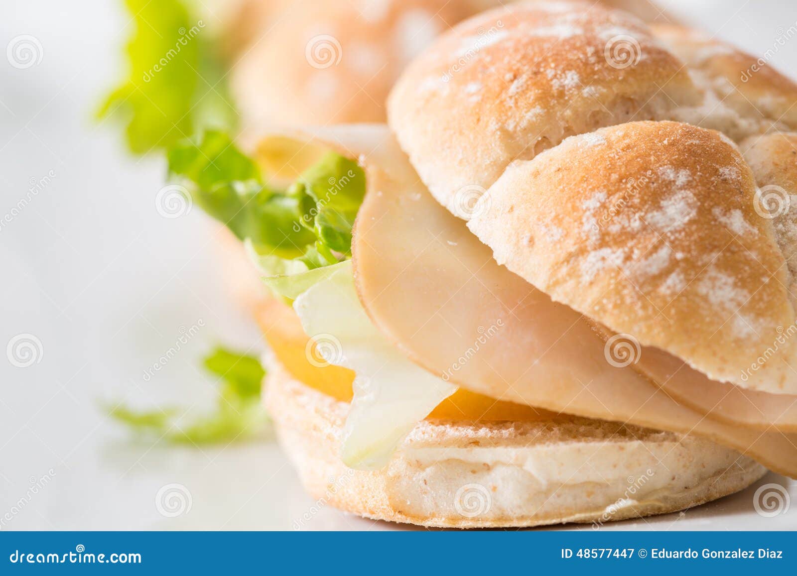 Turkey ham sandwich stock image. Image of breakfast, length - 48577447