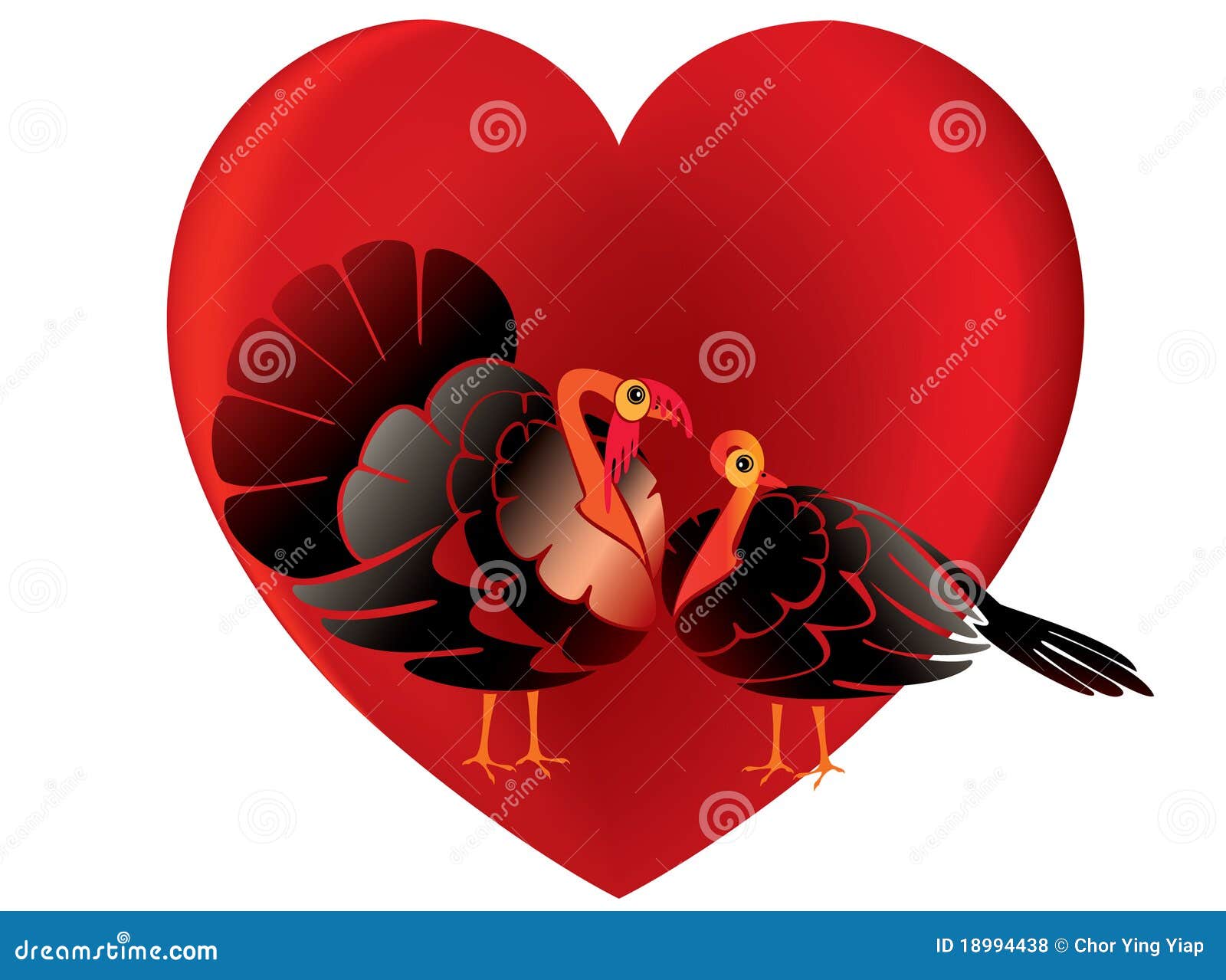 Turkey in love stock vector. Image of card, happy, multi 18994438