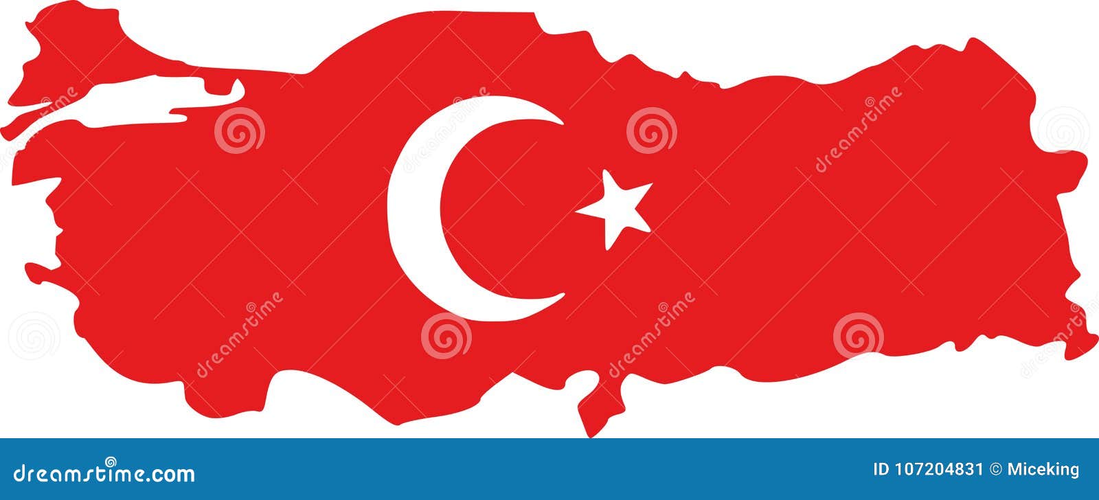 Turkey Map with Flag Colors Stock Vector Illustration of turkish