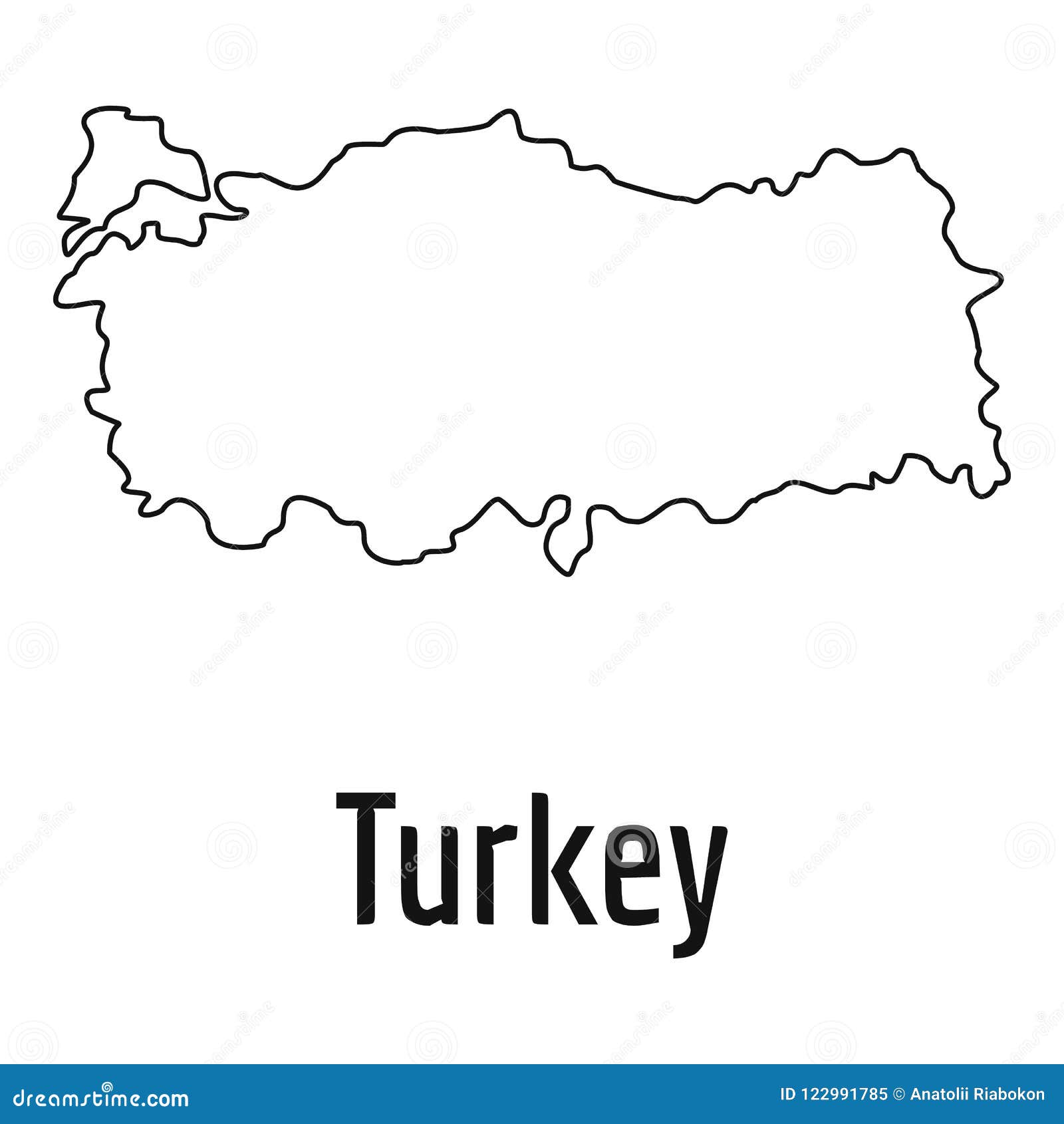 Turkey Map Thin Line Simple Stock Illustration - Illustration of patriotic,  pacific: 122991785