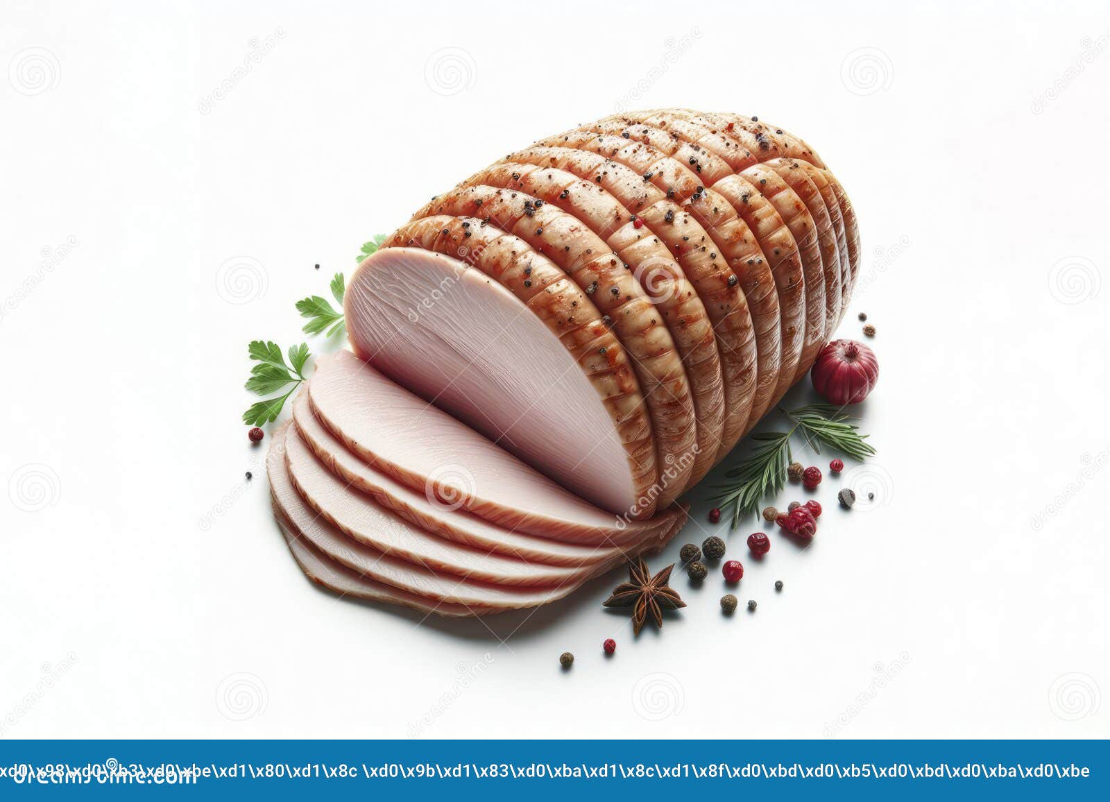 Turkey Meat Isolated on Solid White Background. Ai Generative Stock