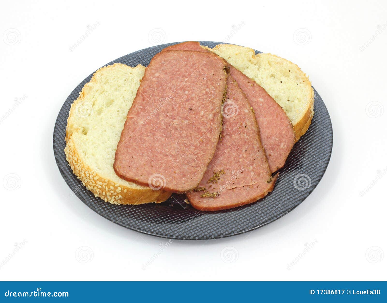 Turkey Pastrami and Bread stock image. Image of sesame 17386817
