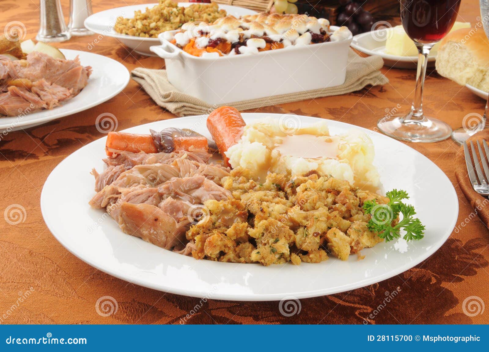 Turkey Pot Roast with Mashed Potatoes Stock Photo - Image of roast