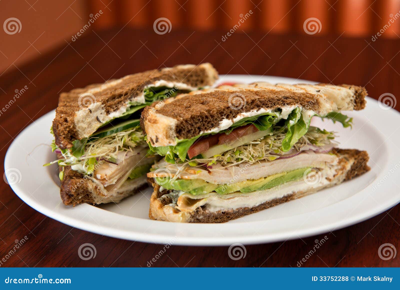 Turkey on Rye Sandwich stock photo. Image of field, mayonnaise 33752288