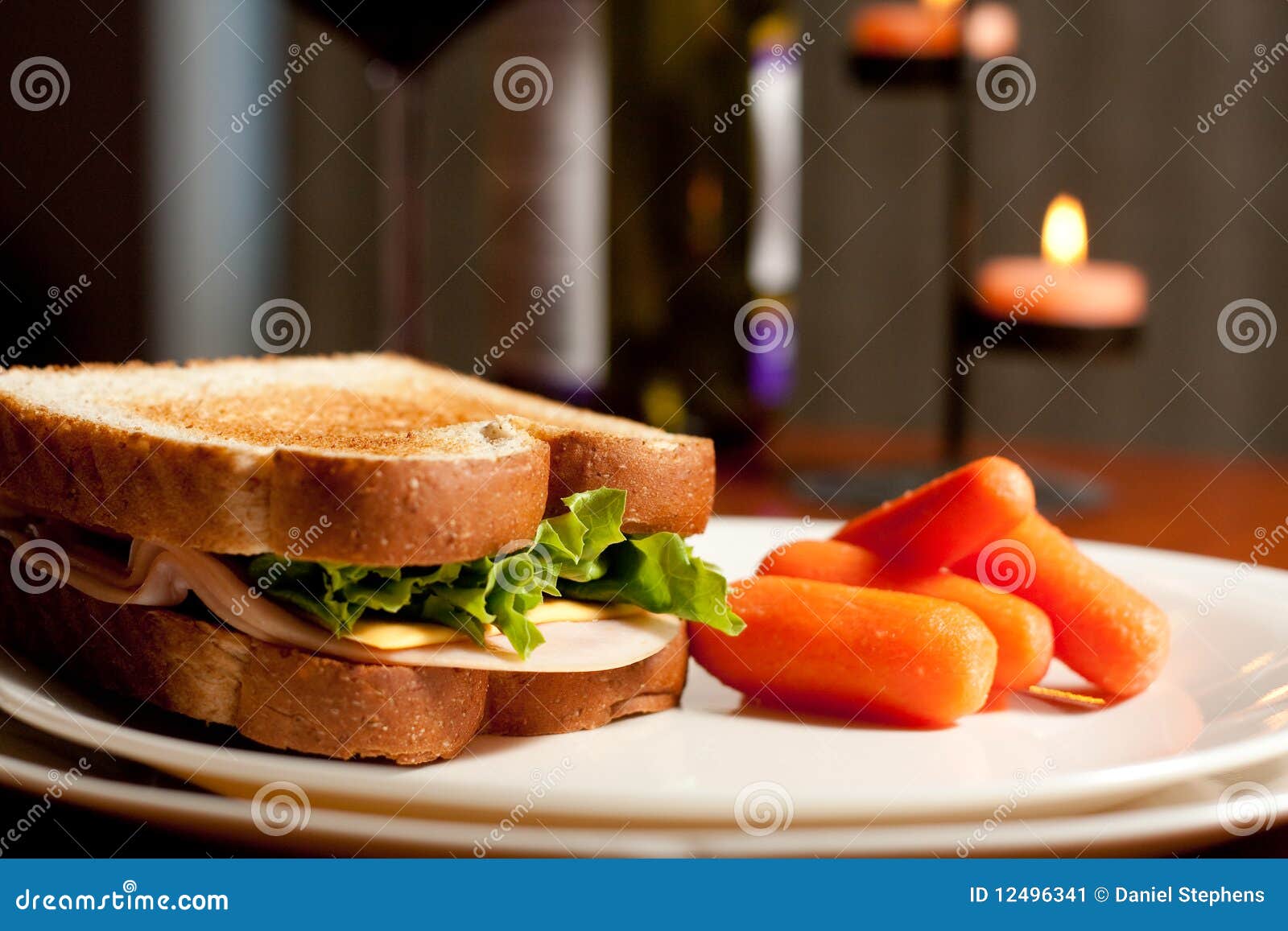 Turkey Sandwich with Carrots Stock Image Image of dinner, carrots