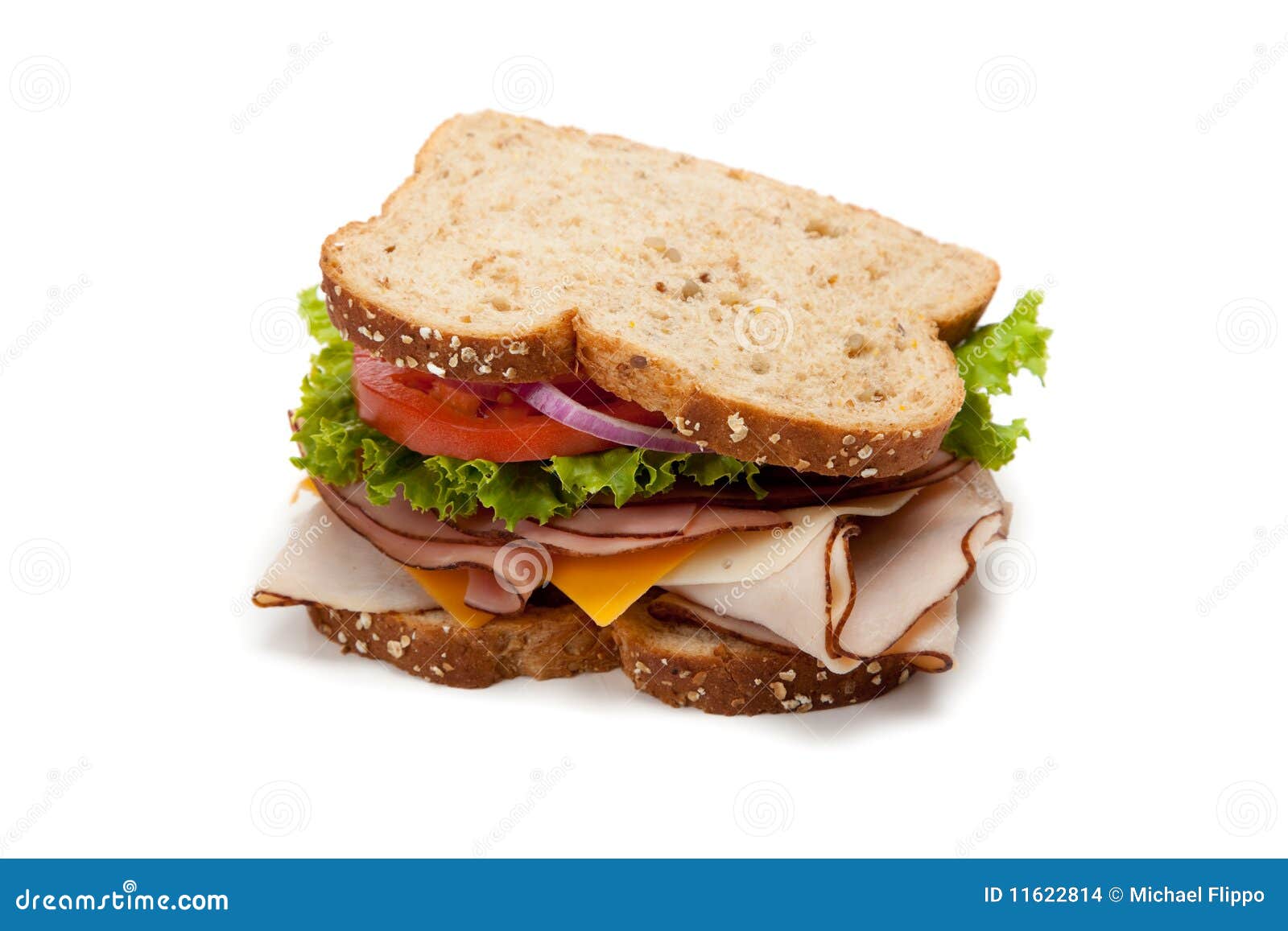 Turkey Sandwich on White Background Stock Photo Image of picnic