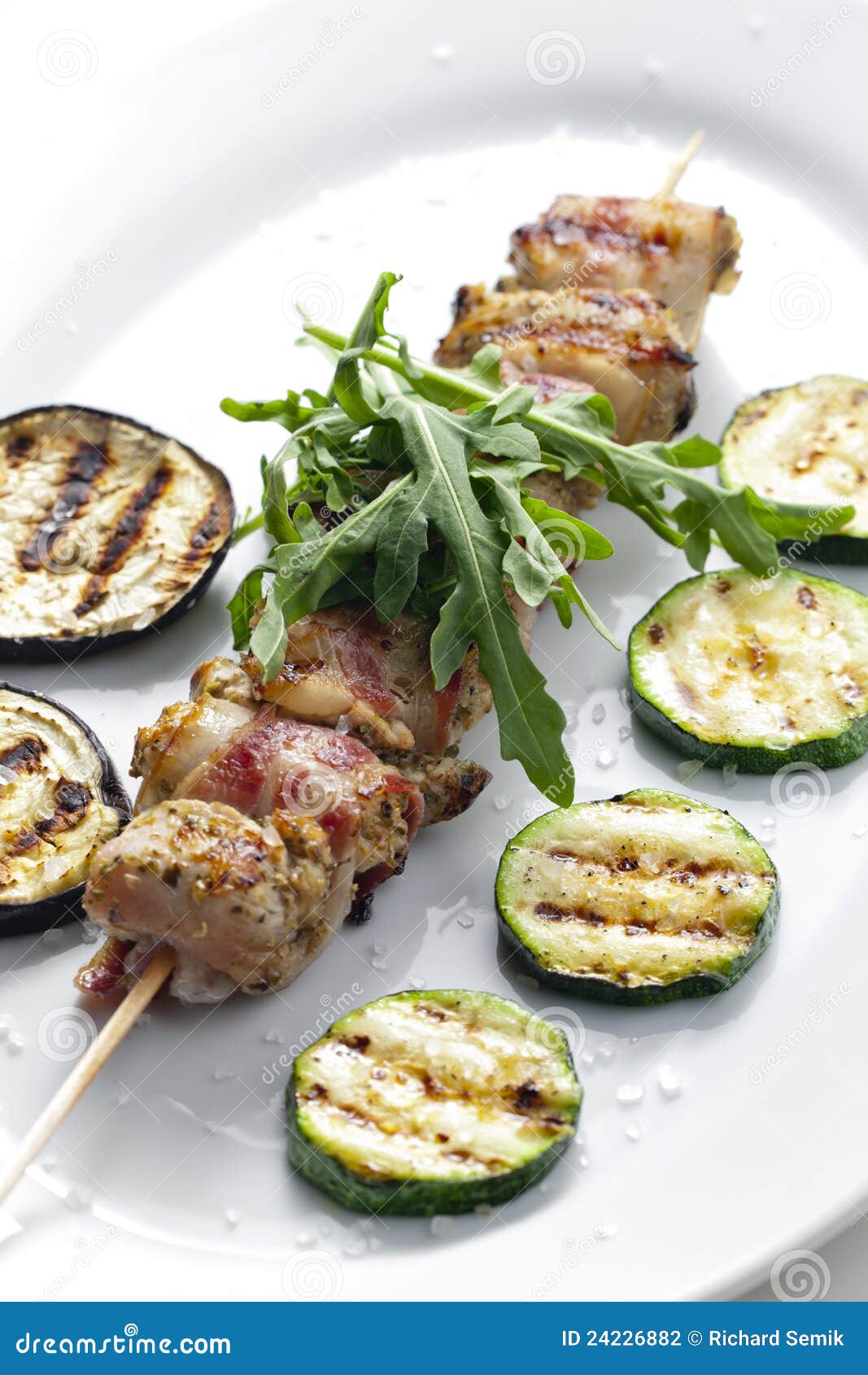Turkey skewer stock photo. Image of cooked, cuisine, plate - 24226882
