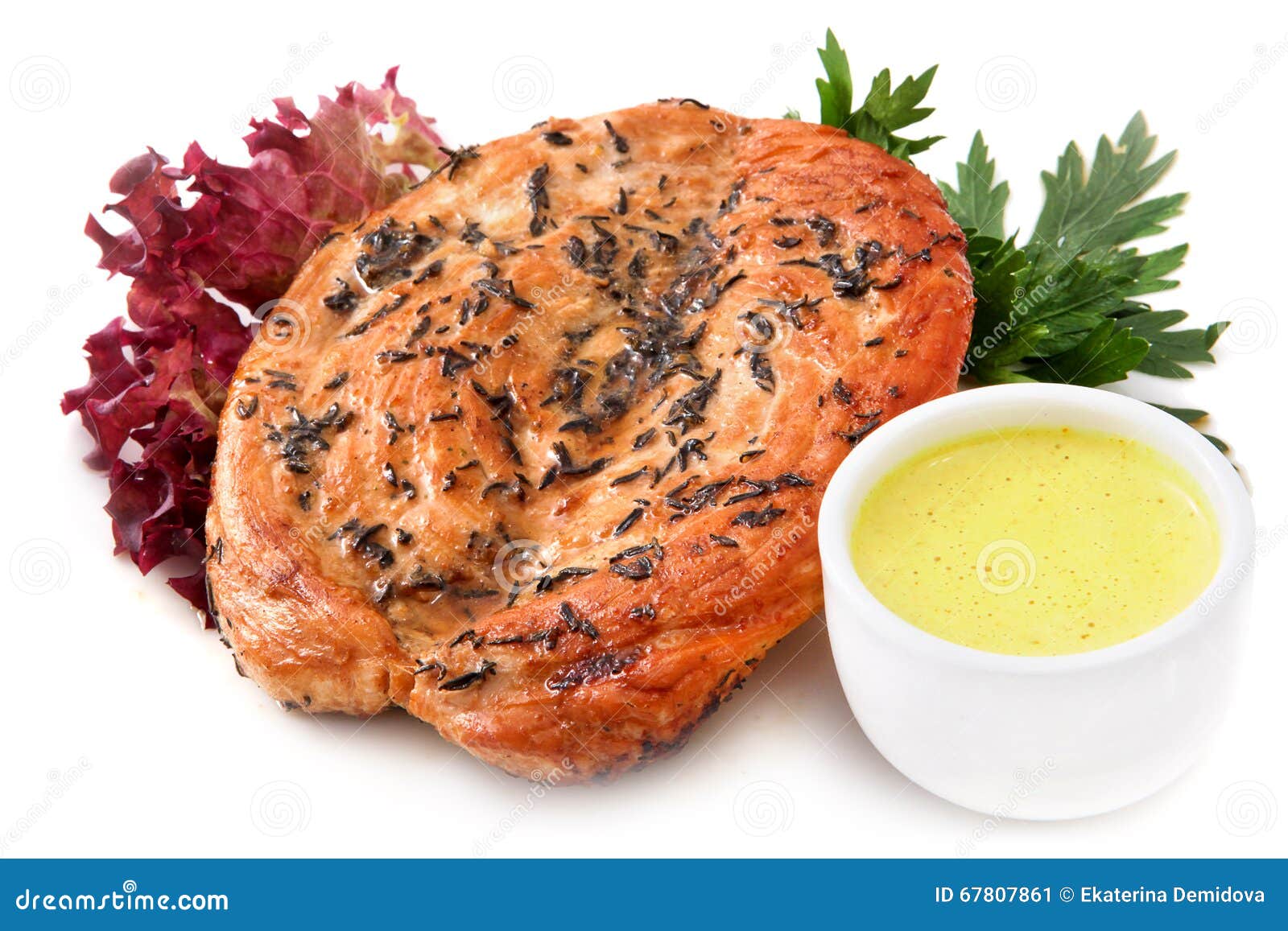 Turkey steak with sauce stock image. Image of barbeque 67807861