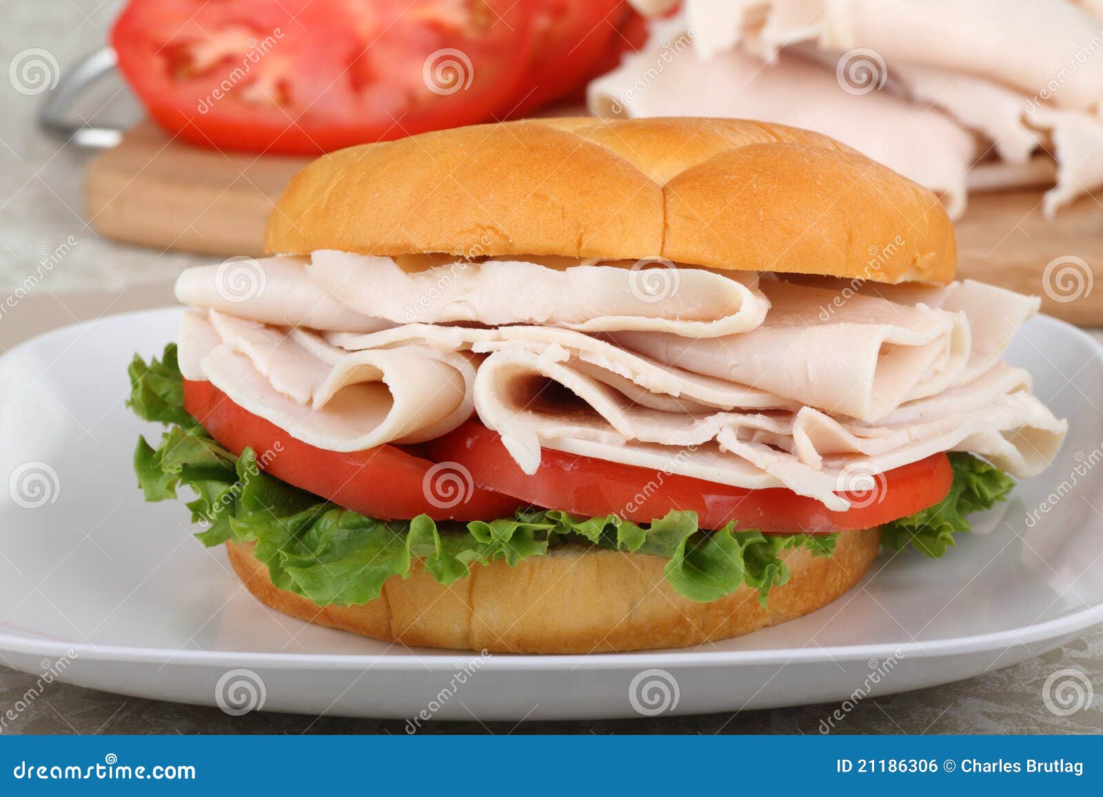 Turkey, Tomato Sandwich stock photo. Image of meat, lettuce 21186306