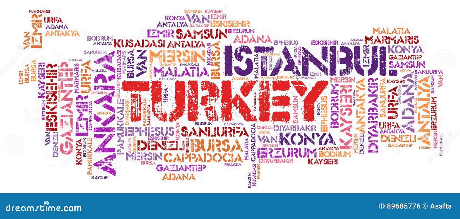 turkey top travel destinations word cloud