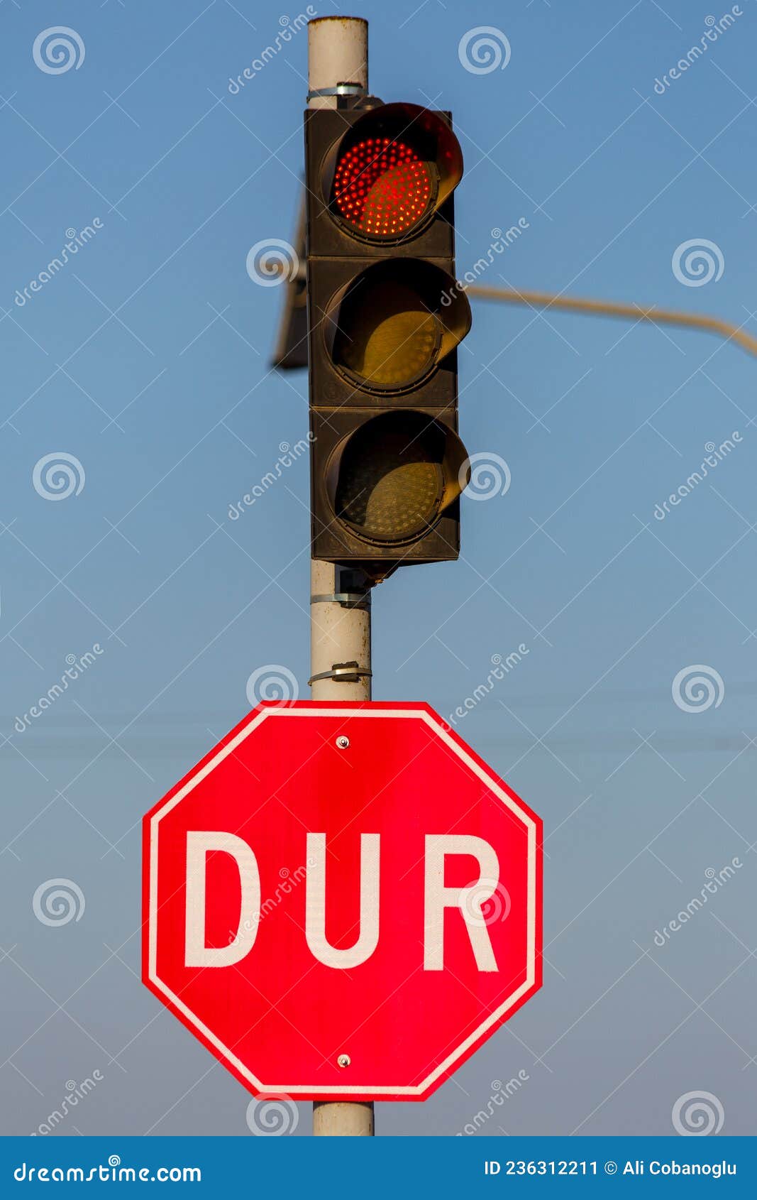 turkey traffic signs and traffic light. dur = stop