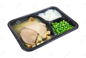 Turkey TV Dinner Cooked Stock Image Image Of Peas Tasty 26555845