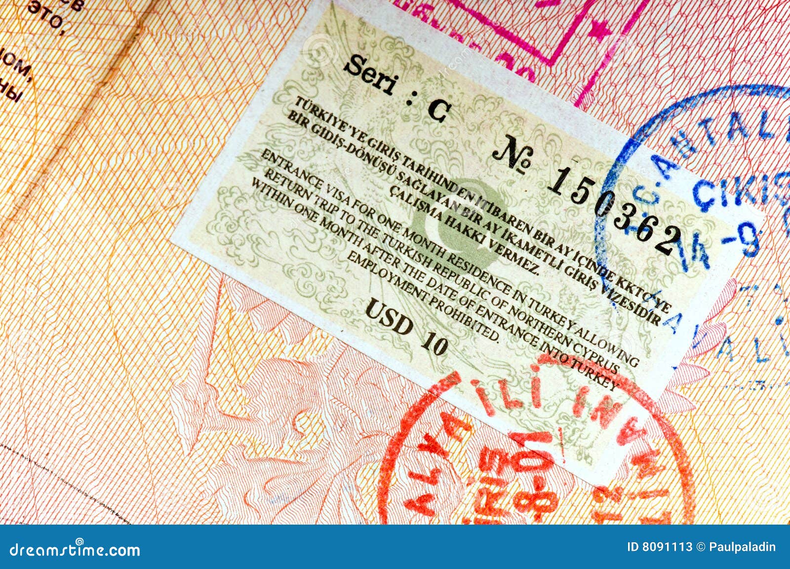 Turkey visa stock image. Image of passport, visa, visit 8091113