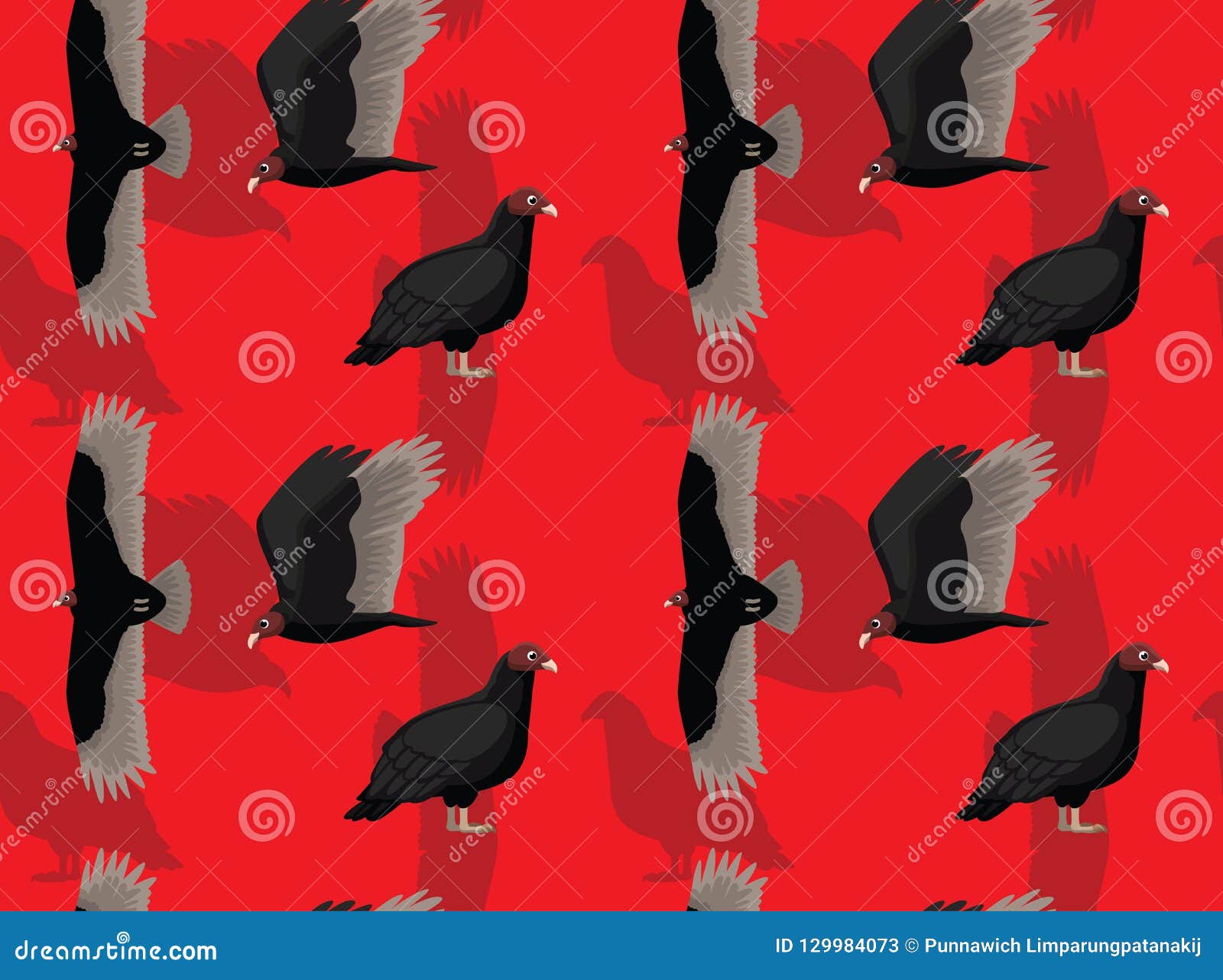 Turkey Vulture Cartoon Background Seamless Wallpaper Stock Vector -  Illustration of pattern, turkey: 129984073