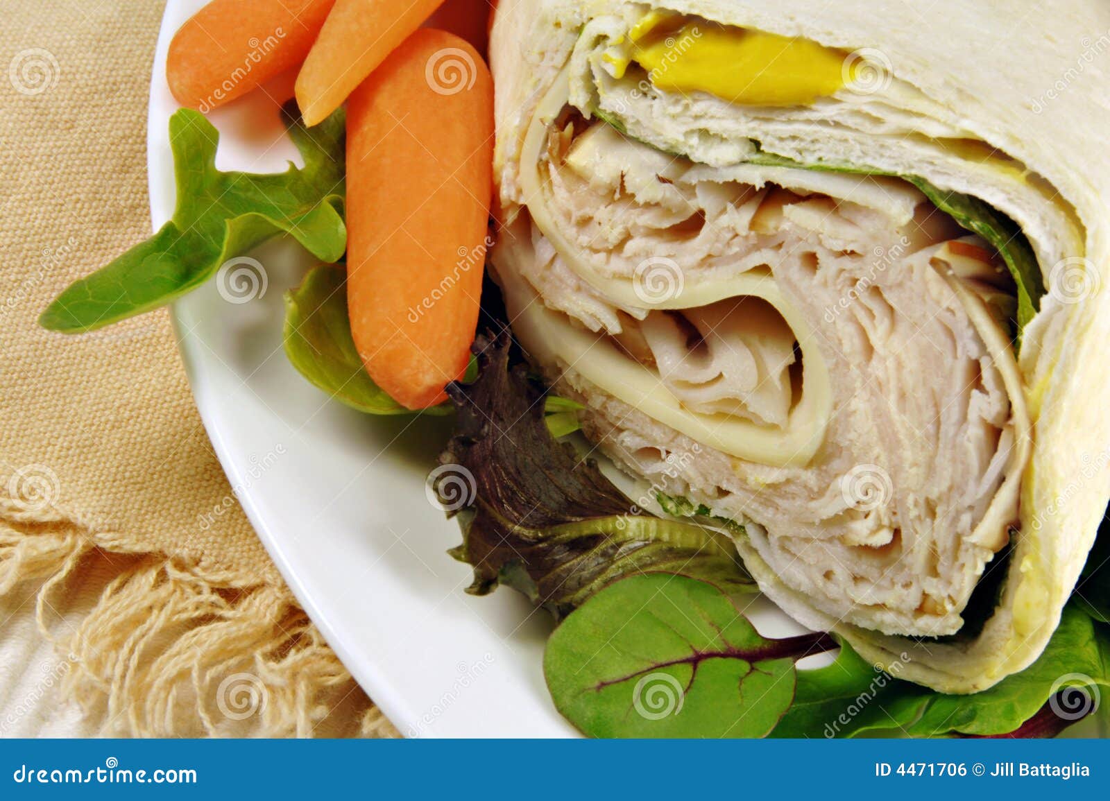 Turkey Wrap Sandwich stock photo. Image of mustard, sandwich 4471706