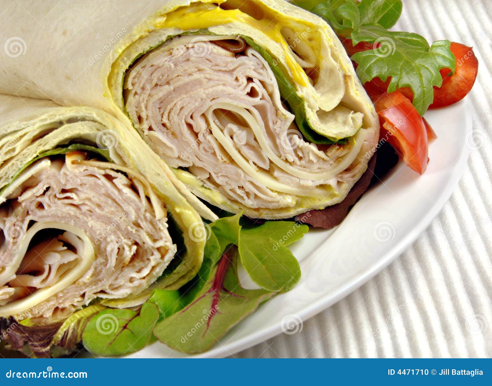 Turkey Wrap Sandwich stock photo. Image of greens, carrots 4471710