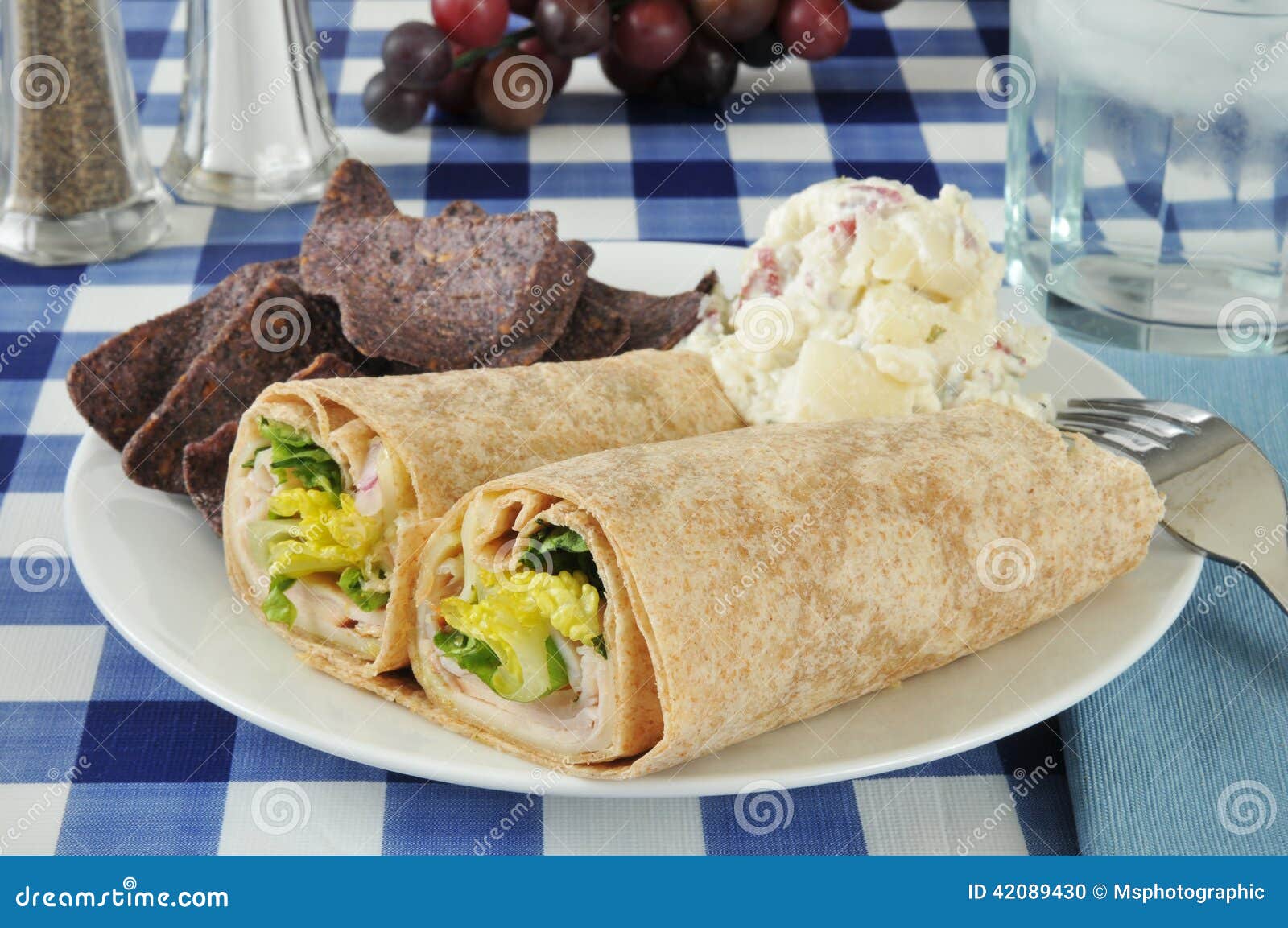 Turkey wrap sandwiches stock photo. Image of horizontal 42089430