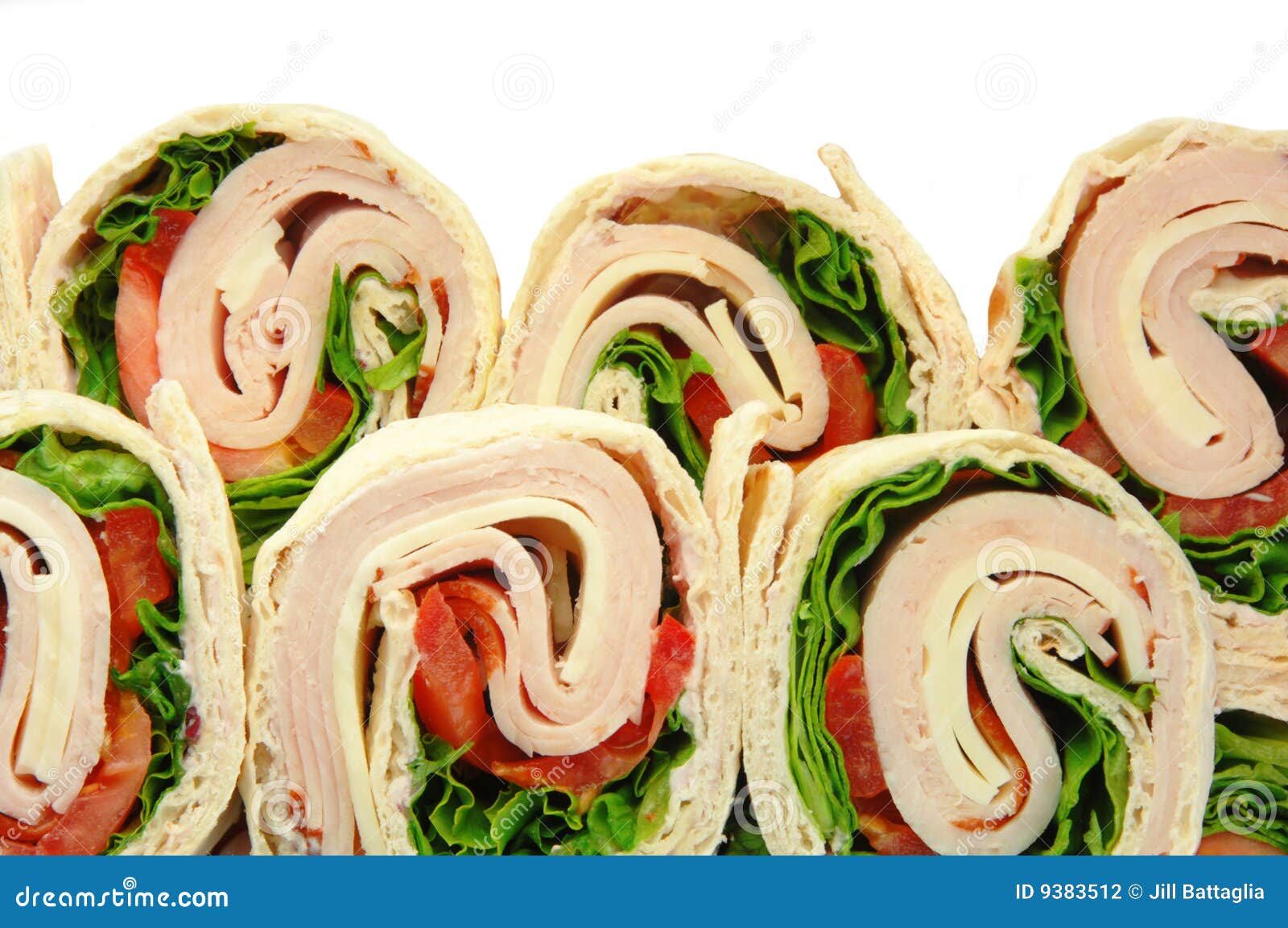 Turkey Wrap Sandwiches on White Stock Photo Image of sandwich, dinner