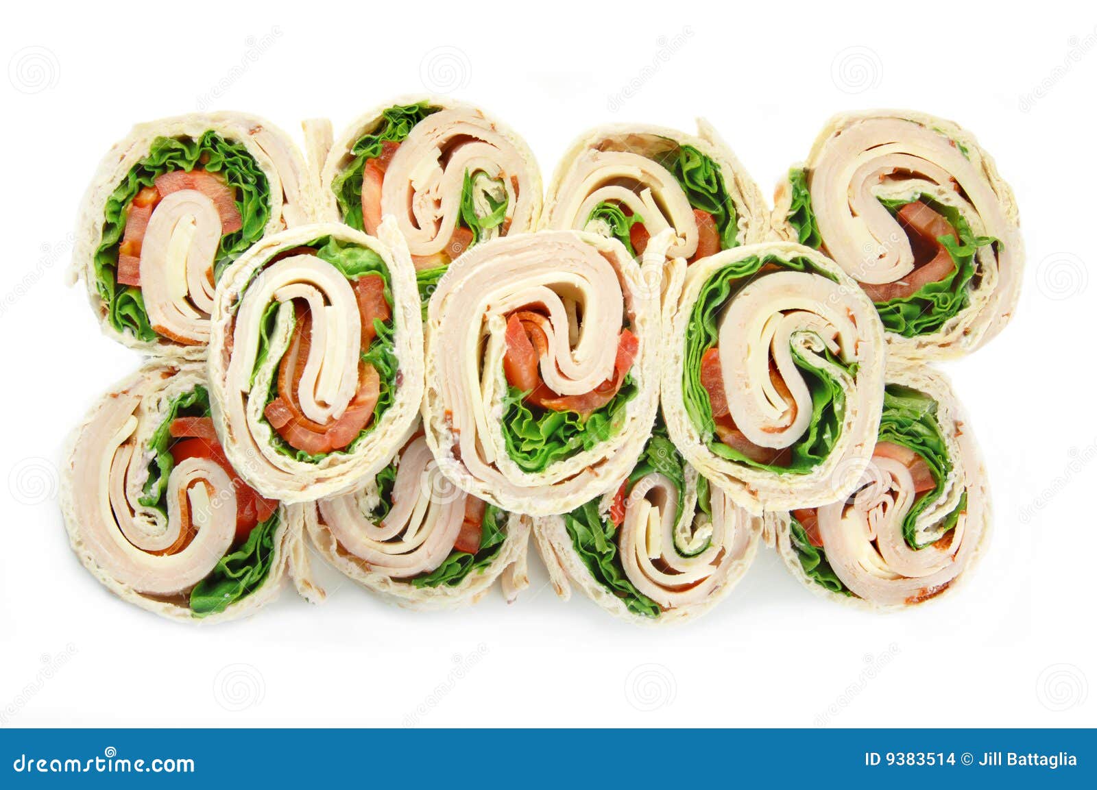 Turkey Wrap Sandwiches on White Stock Photo Image of nutritious