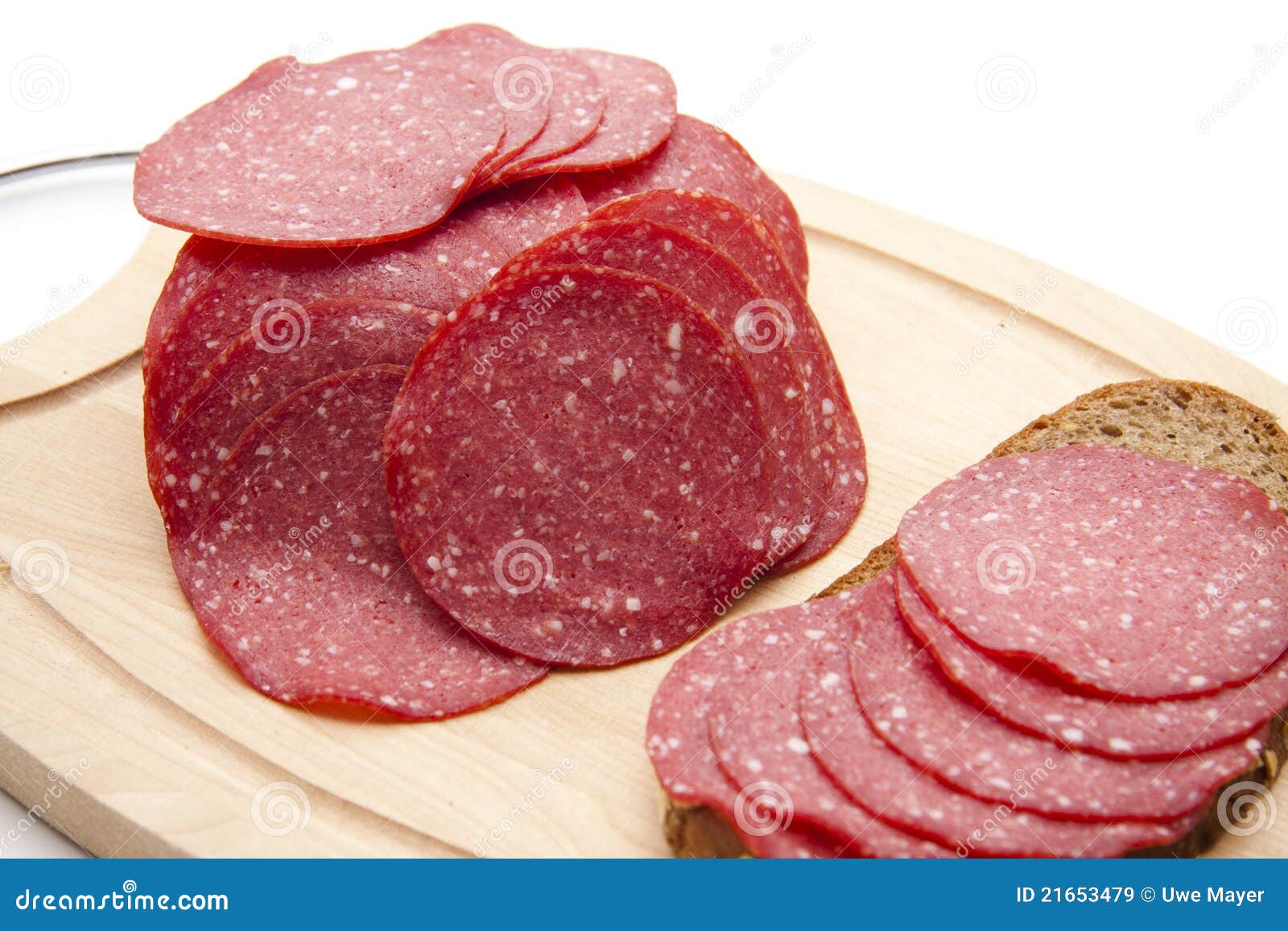 Turkeys salami with bread stock image. Image of chopped 21653479