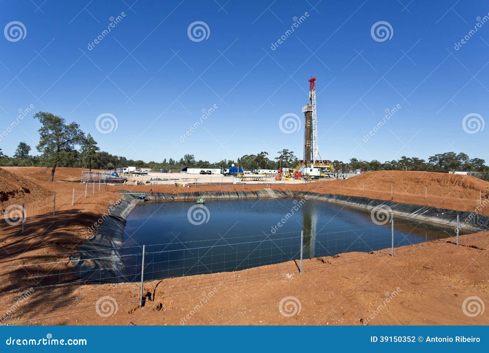 Turkeyâ€™s Nest at a Drilling Site Stock Photo Image of reflection