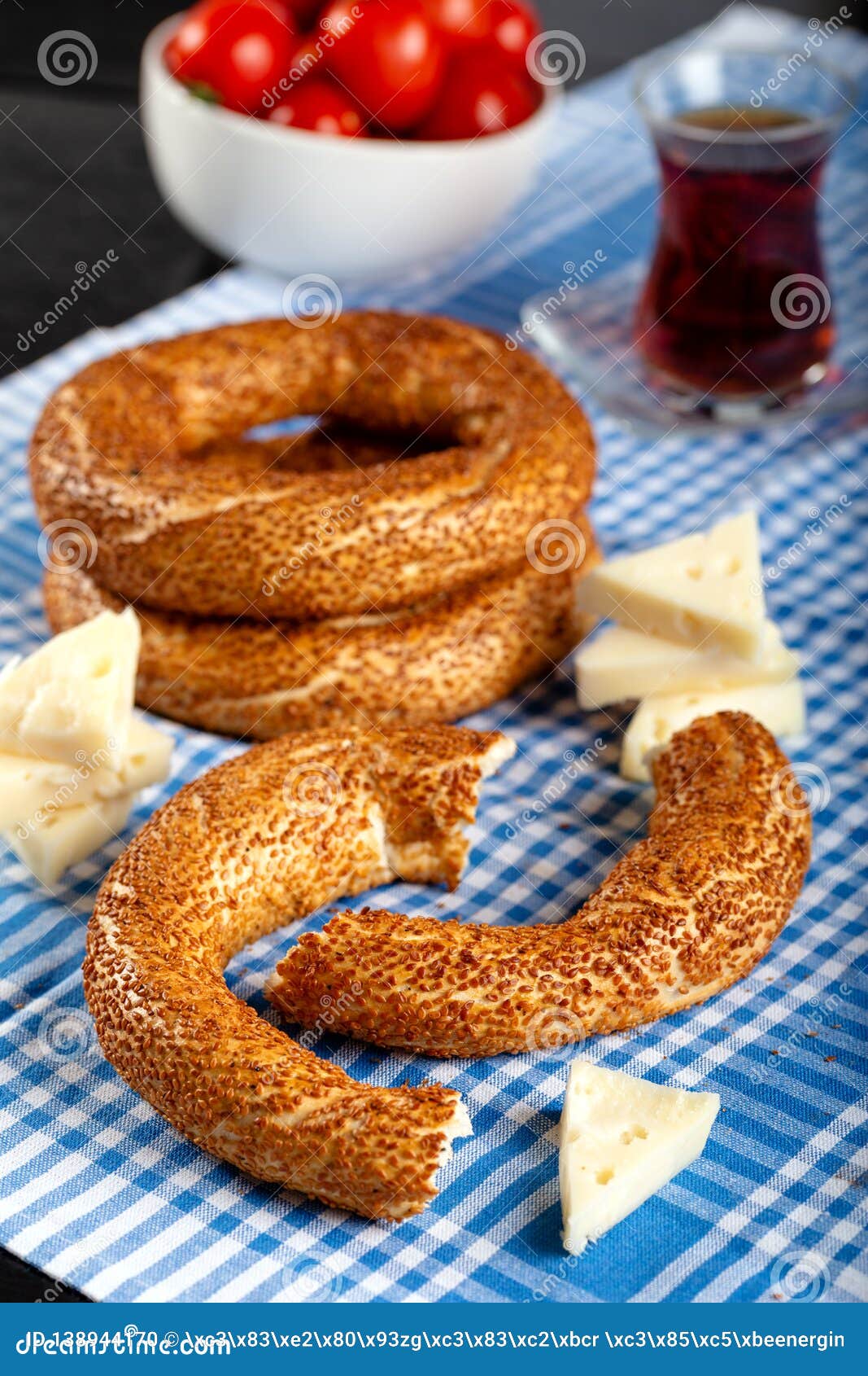 Turkish Bagel Simit. Traditional Turkish Bagel. Stock Photo - Image of ...